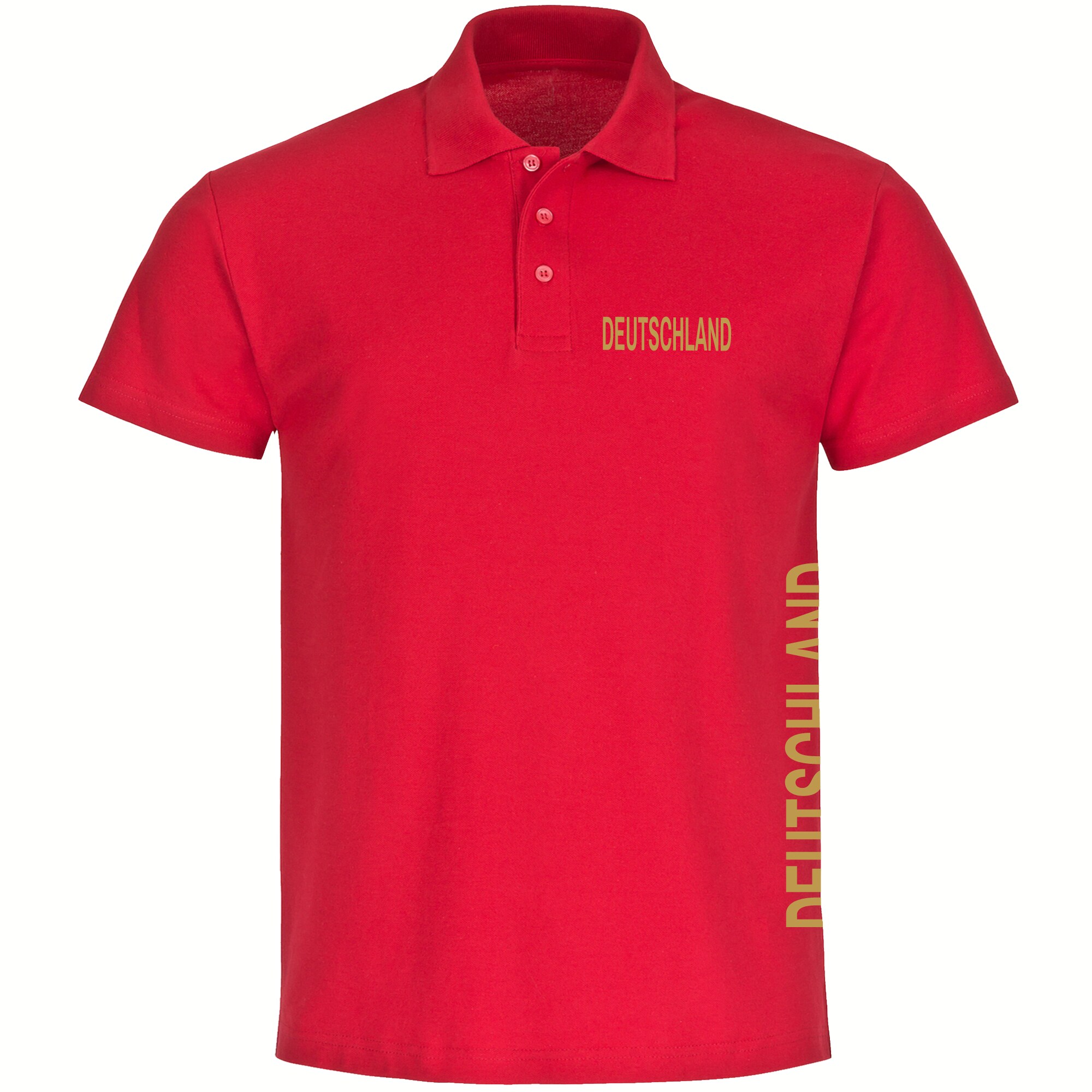 multifanshop Poloshirt - Deutschland - Brust & Seite Gold - Druck gold metallic - Polo - Bild 1