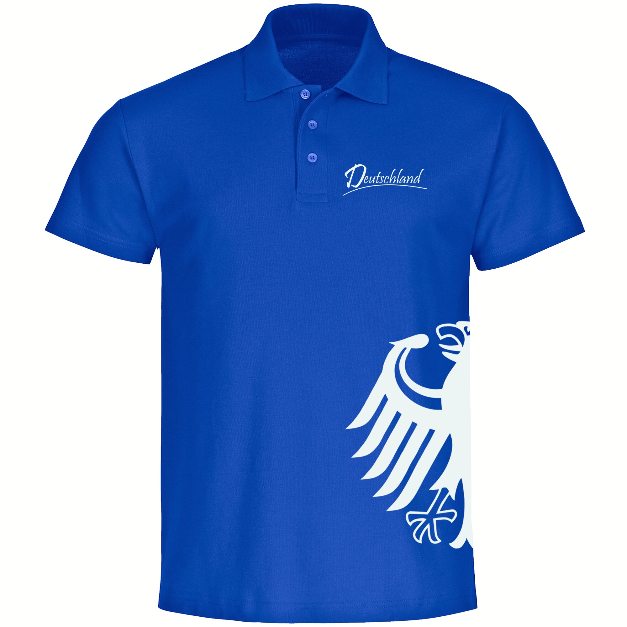 multifanshop Poloshirt - Deutschland - Adler seitlich - Druck wei&szlig; - Polo - Bild 1