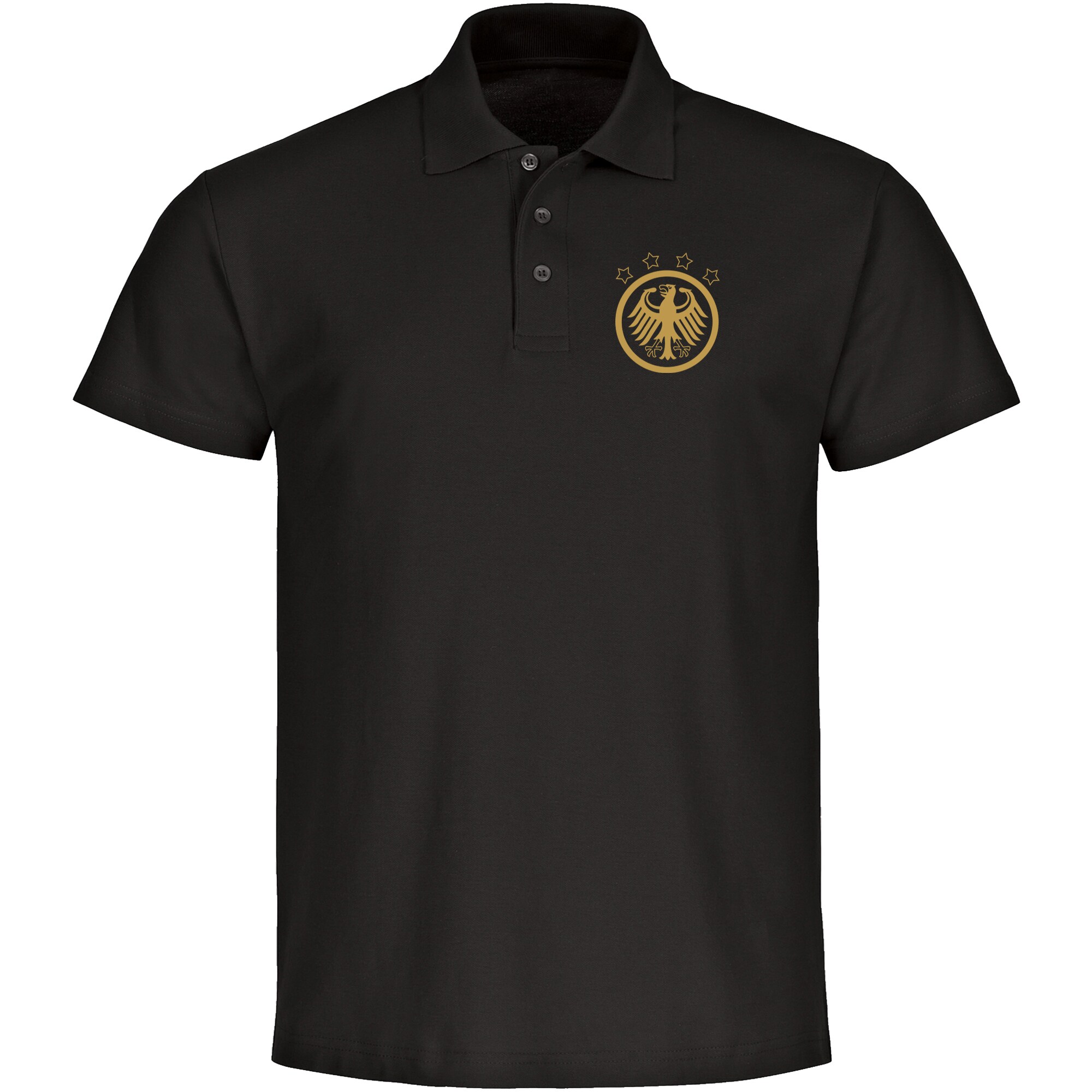 multifanshop Poloshirt - Deutschland - Adler Retro Gold - Druck gold metallic - Polo - Bild 1