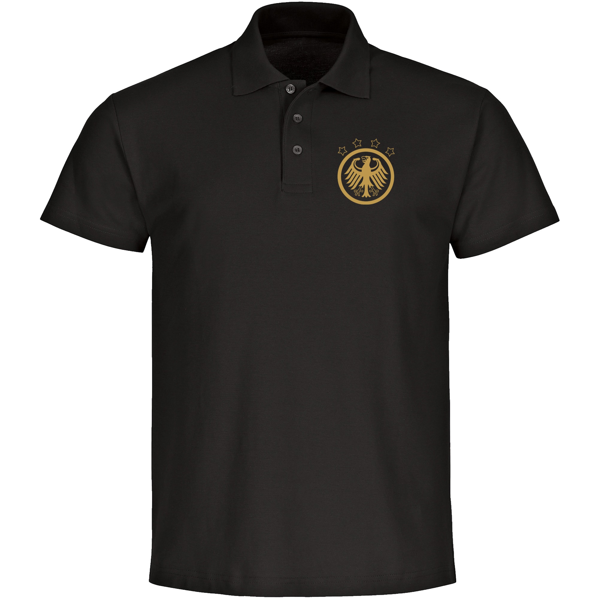 multifanshop Poloshirt - Deutschland - Adler Retro Gold - Druck gold metallic - Polo - Bild 1