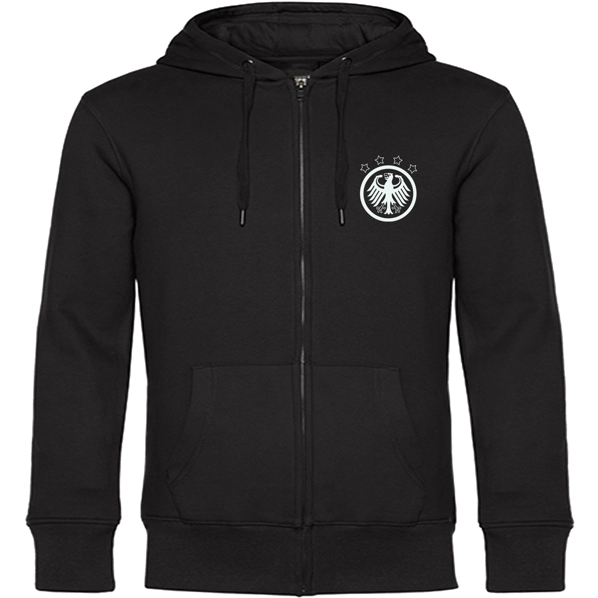 multifanshop Kapuzen Sweatshirt Jacke - Deutschland - Adler Retro - Druck wei&szlig; - Sweat - Bild 1