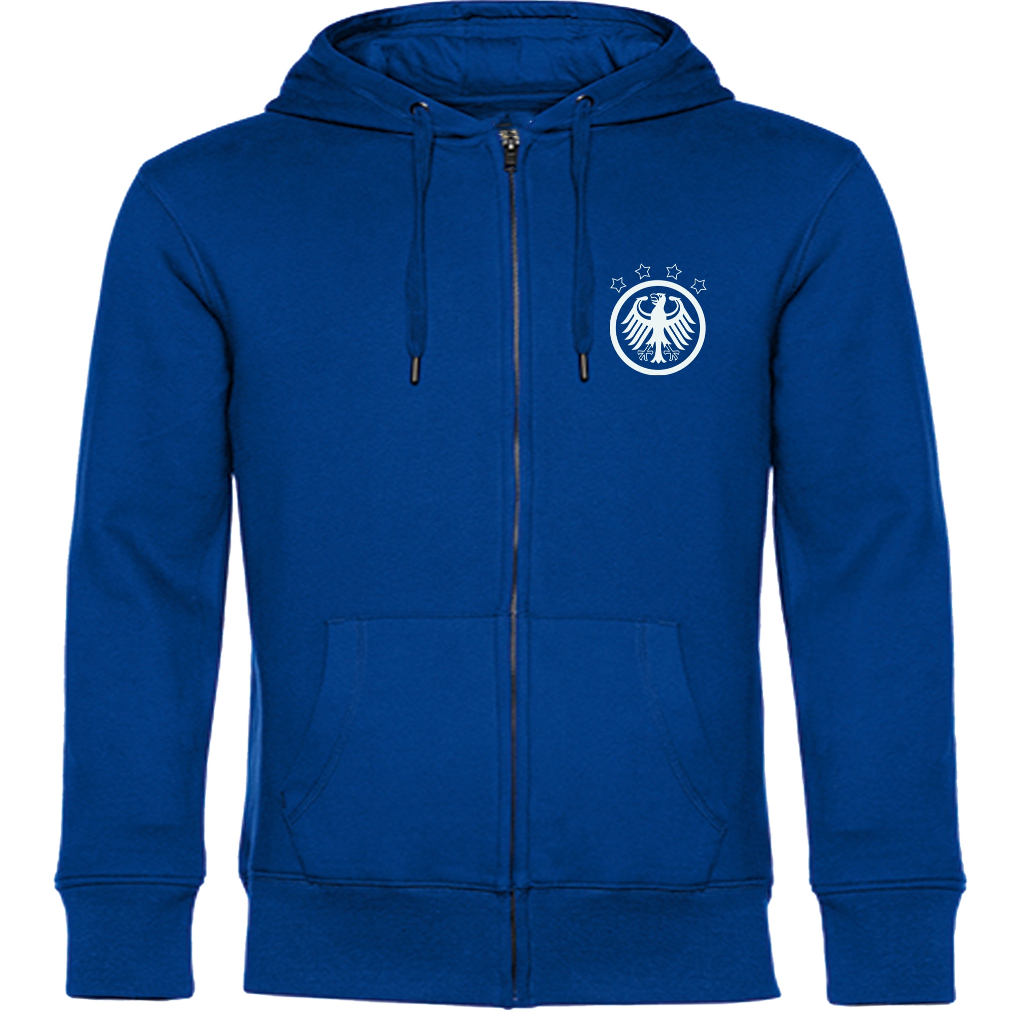 multifanshop Kapuzen Sweatshirt Jacke - Deutschland - Adler Retro - Druck wei&szlig; - Sweat - Bild 1