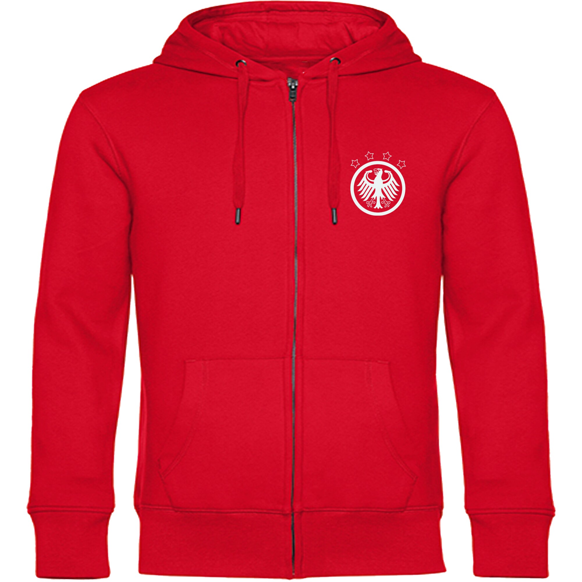 multifanshop Kapuzen Sweatshirt Jacke - Deutschland - Adler Retro - Druck wei&szlig; - Sweat - Bild 1