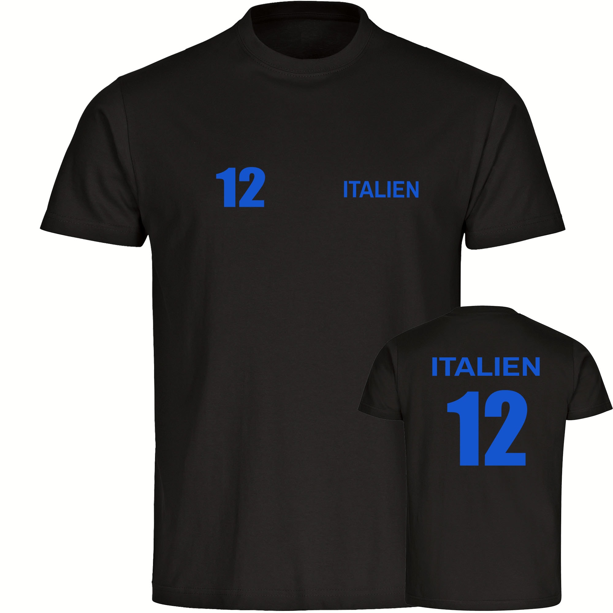 multifanshop Herren T-Shirt - Italien - Trikot Nummer 12 - Druck blau - M&auml;nner - Bild 1