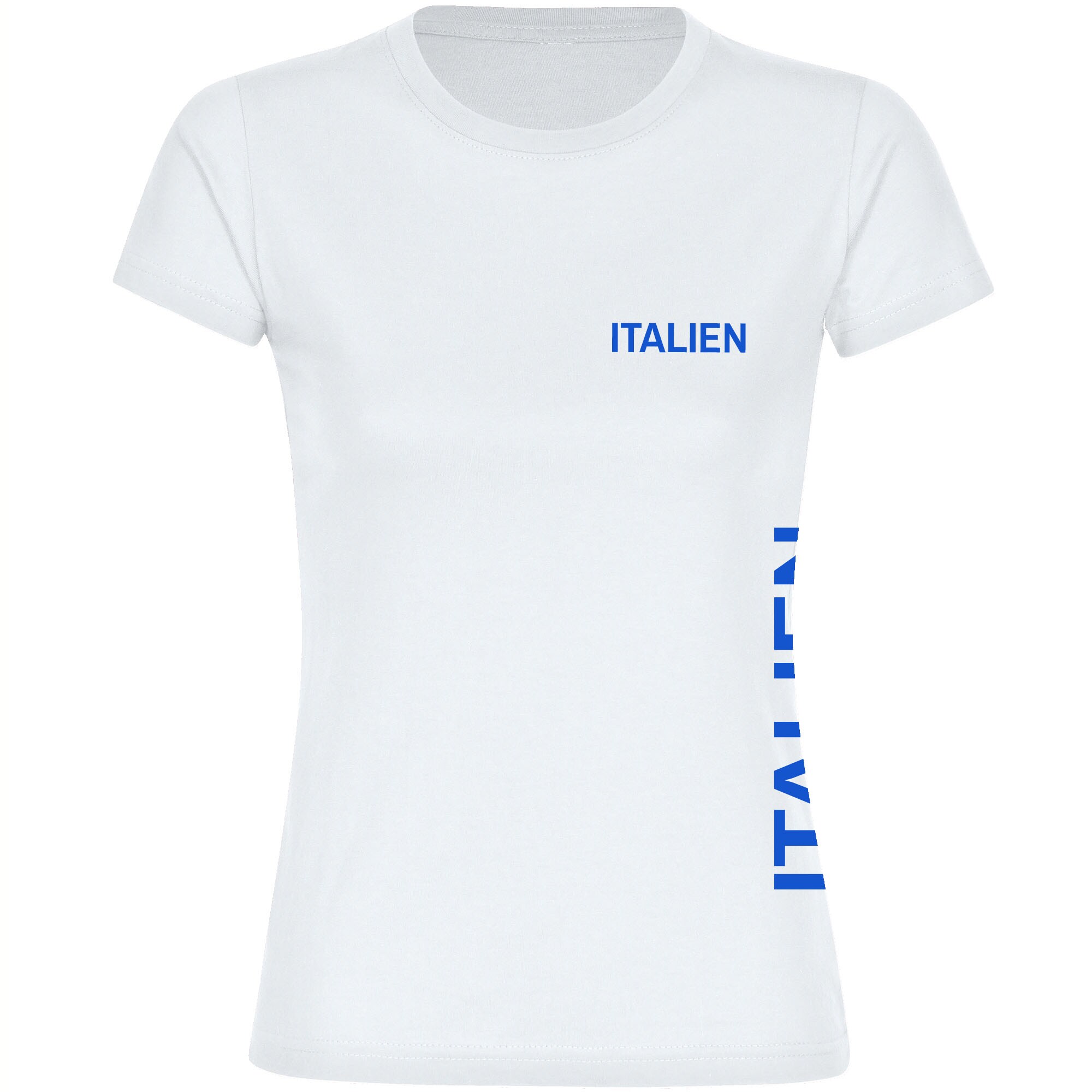 multifanshop Damen T-Shirt - Italien - Brust & Seite - Druck blau - Frauen - Bild 1