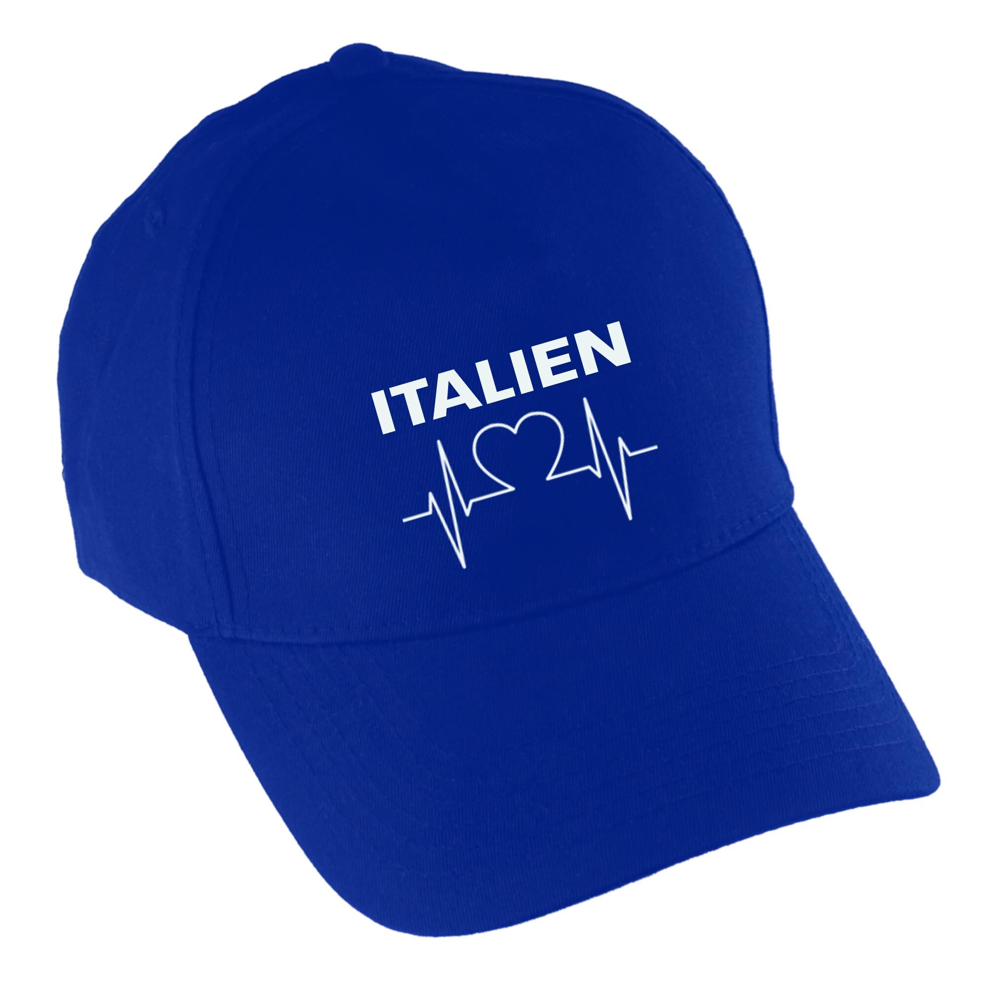 multifanshop Baseballcap - Italien - Herzschlag - Druck wei&szlig; - M&uuml;tze - Bild 1