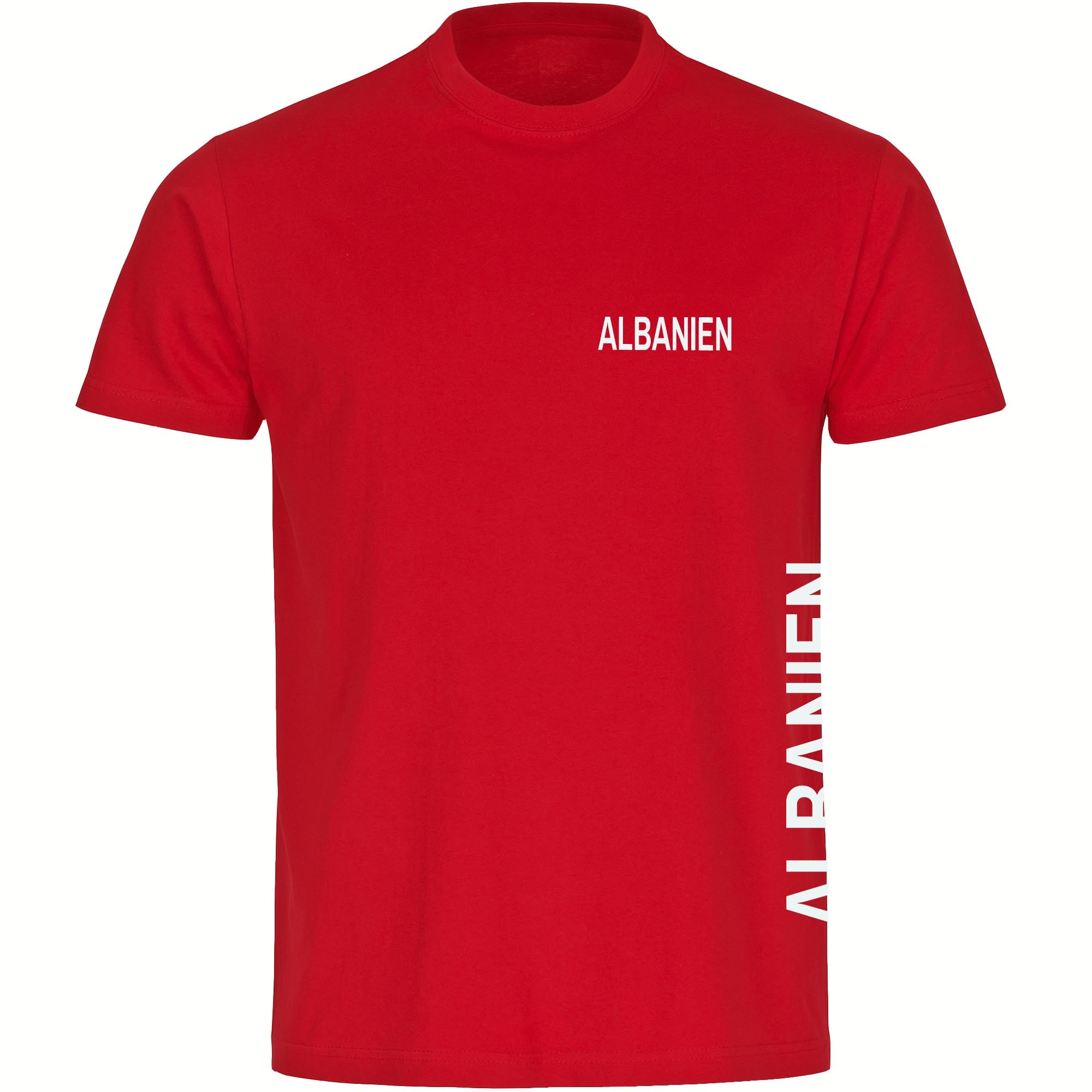 multifanshop Herren T-Shirt - Albanien - Brust & Seite - Druck wei&szlig; - M&auml;nner - Bild 1