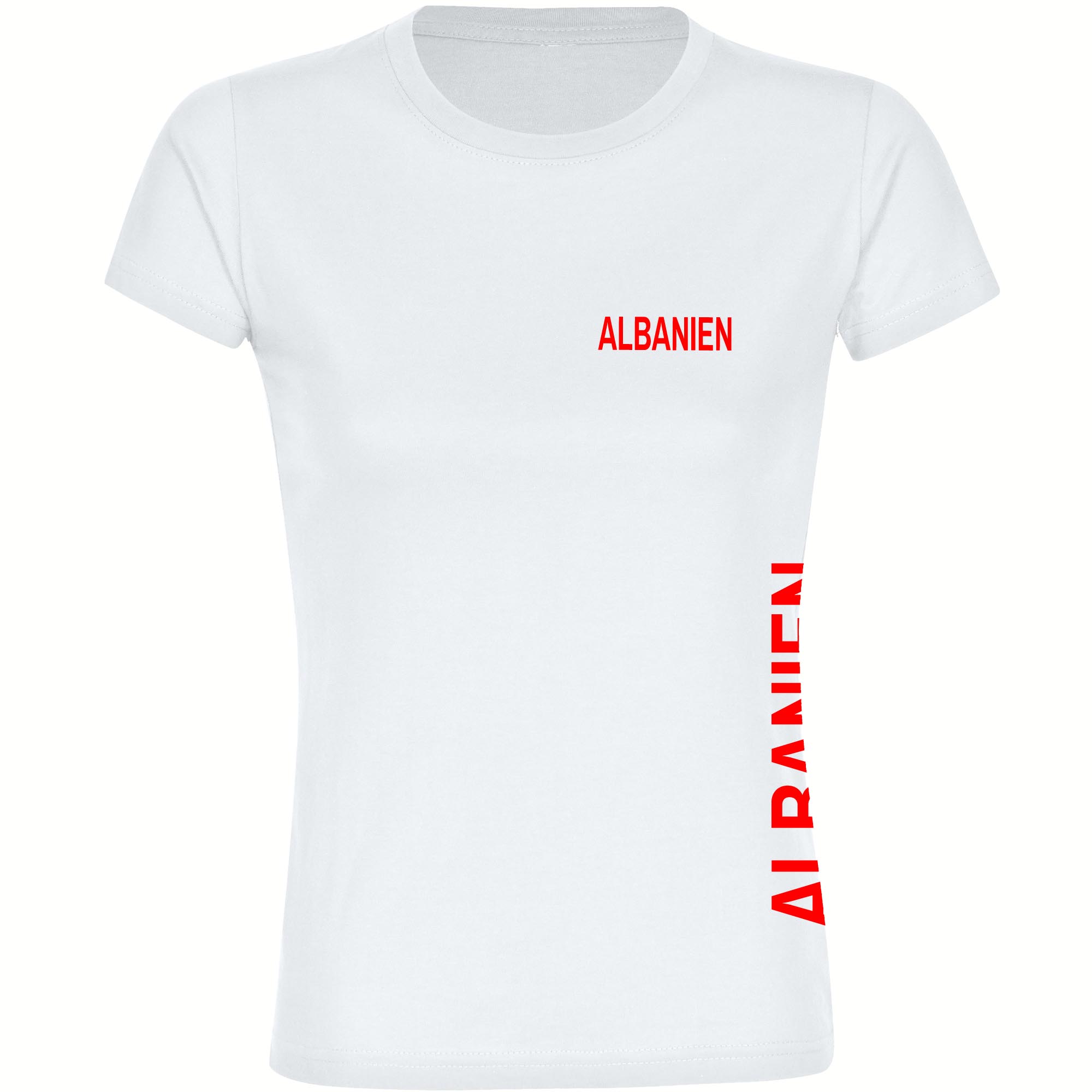 multifanshop Damen T-Shirt - Albanien - Brust & Seite - Druck rot - Frauen - Bild 1