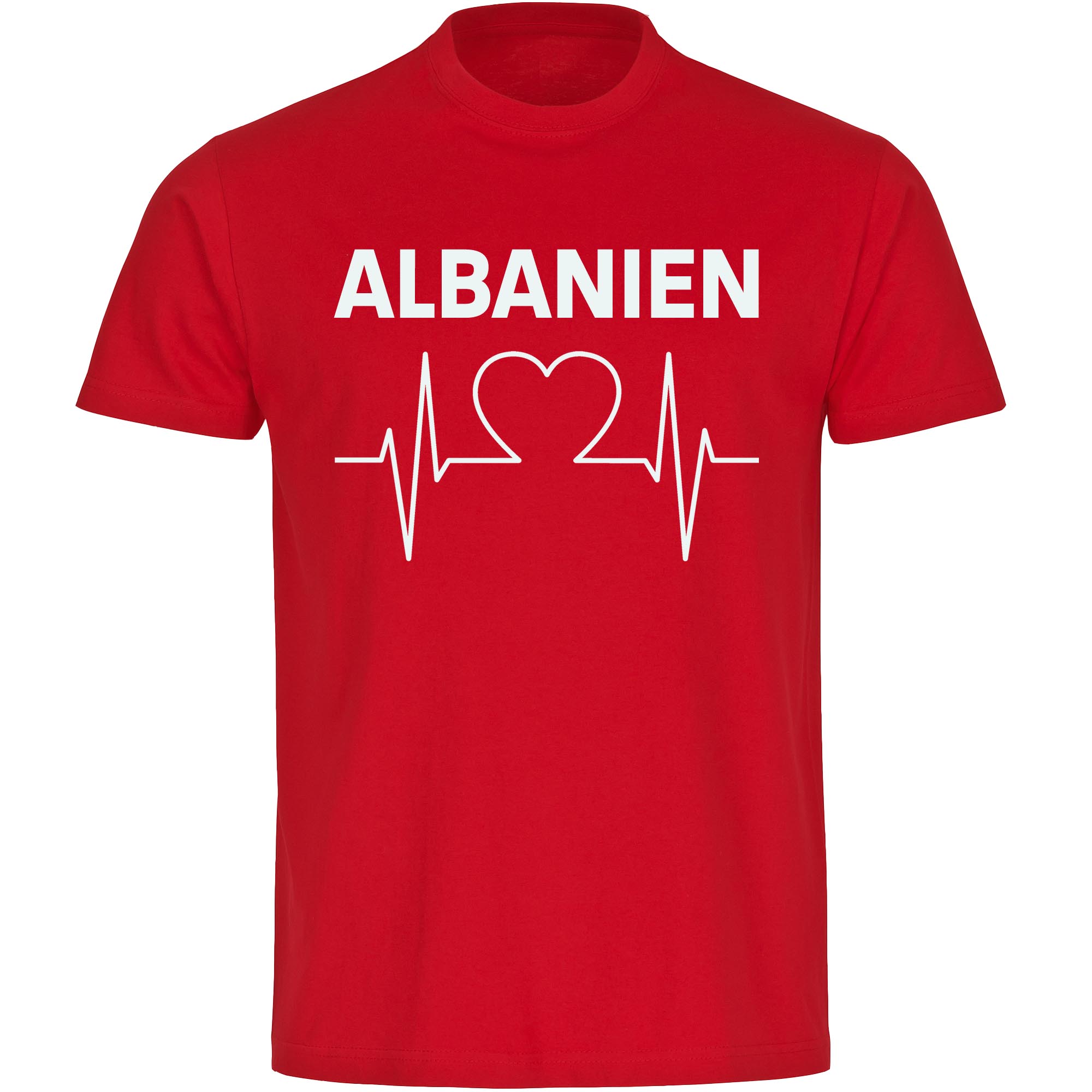 multifanshop Kinder T-Shirt - Albanien - Herzschlag - Druck wei&szlig; - Kind - Bild 1
