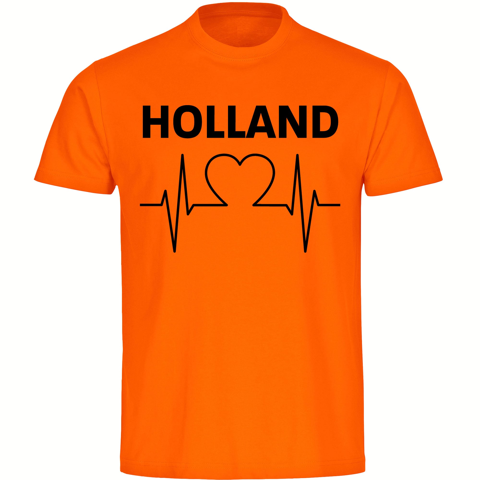 multifanshop Herren T-Shirt - Holland - Herzschlag - Druck schwarz - M&auml;nner - Bild 1