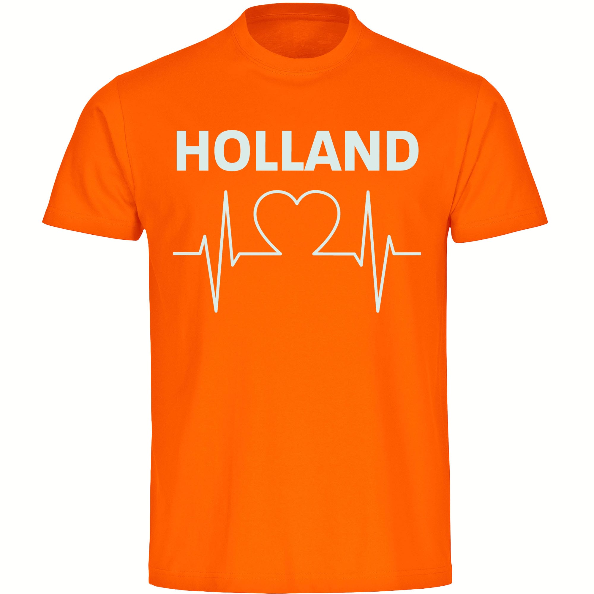 multifanshop Herren T-Shirt - Holland - Herzschlag - Druck wei&szlig; - M&auml;nner - Bild 1