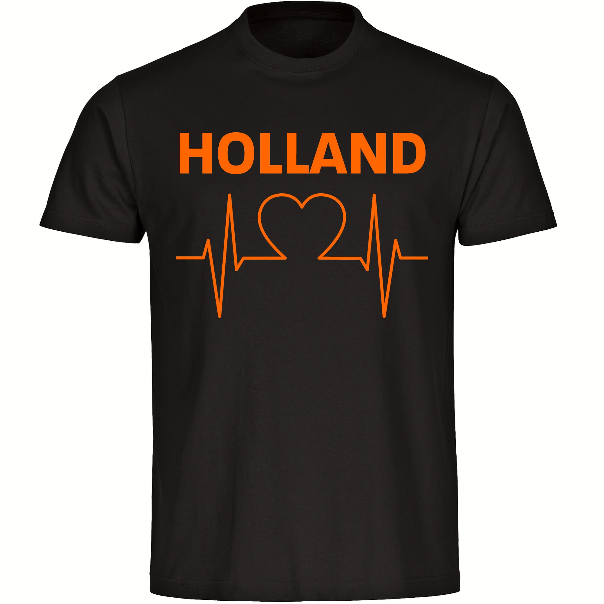multifanshop Herren T-Shirt - Holland - Herzschlag - Druck orange - M&auml;nner - Bild 1