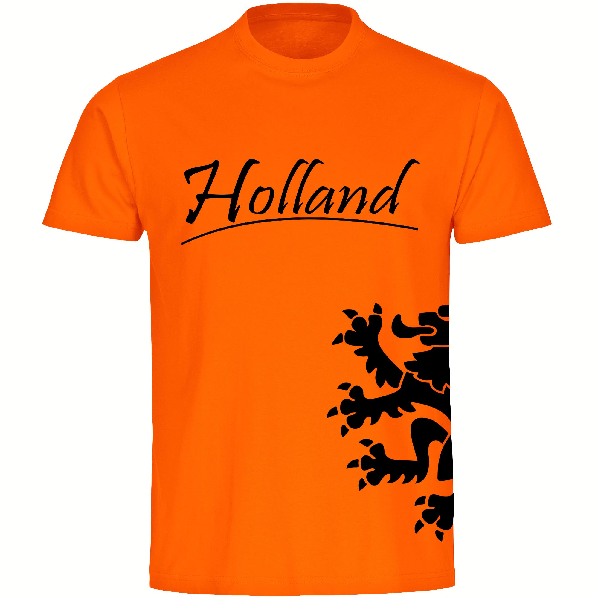 multifanshop Herren T-Shirt - Holland - L&ouml;we seitlich - Druck schwarz - M&auml;nner - Bild 1