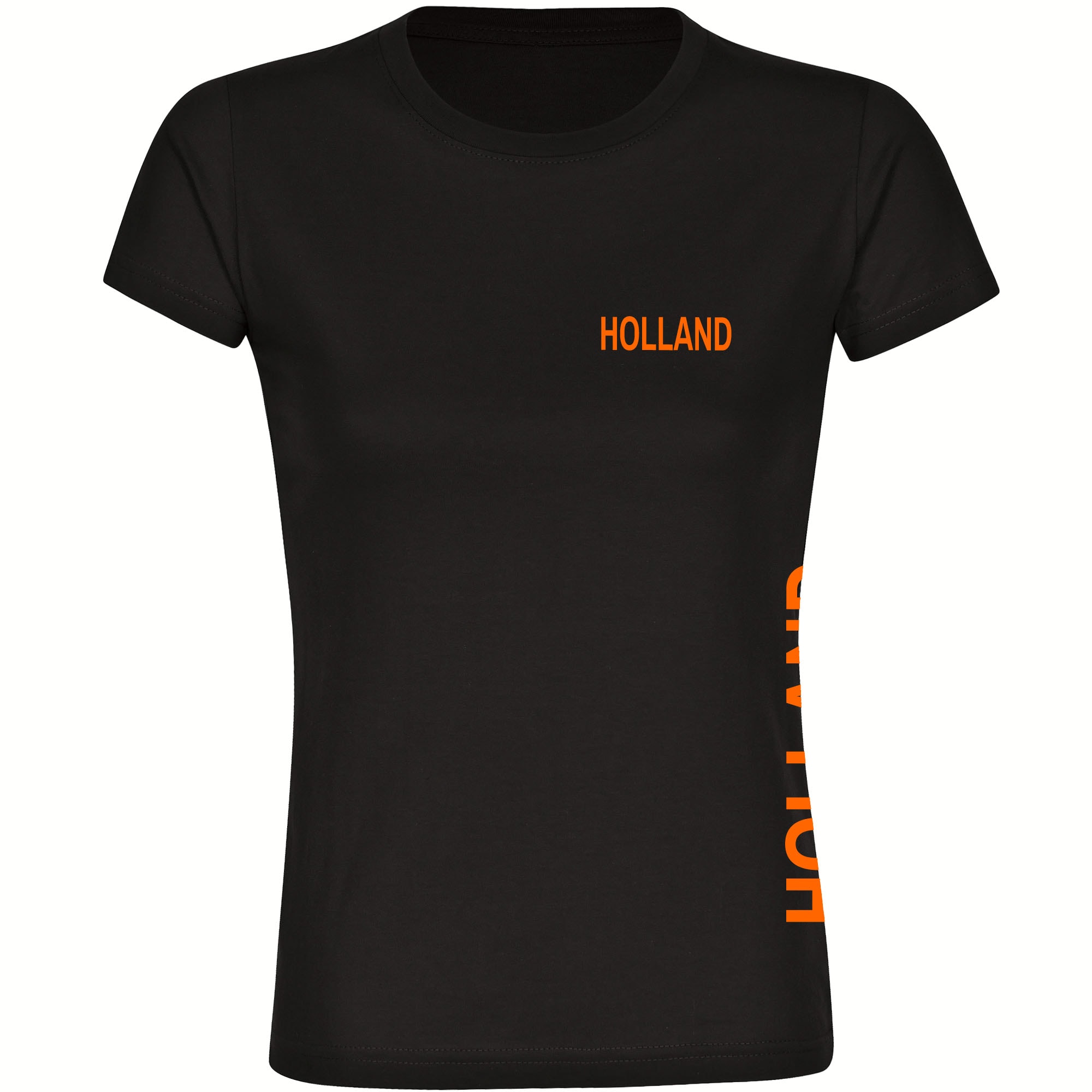 multifanshop Damen T-Shirt - Holland - Brust & Seite - Druck orange - Frauen - Bild 1