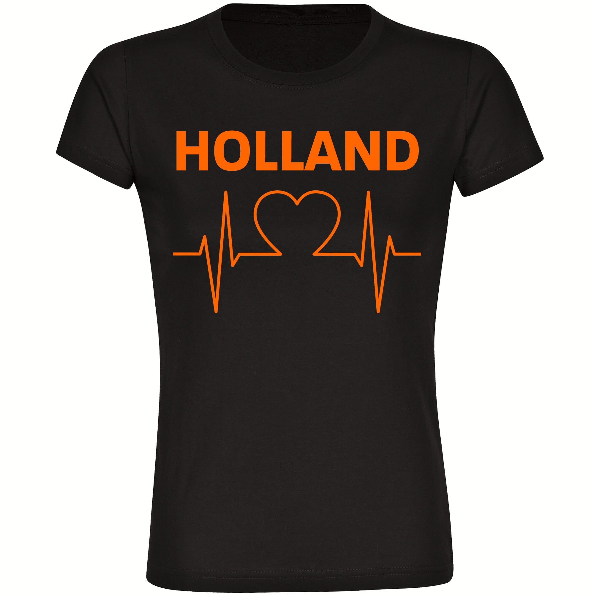 multifanshop Damen T-Shirt - Holland - Herzschlag - Druck orange - Frauen - Bild 1