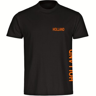 multifanshop Kinder T-Shirt - Holland - Brust & Seite - Druck orange - Kind - Bild 1