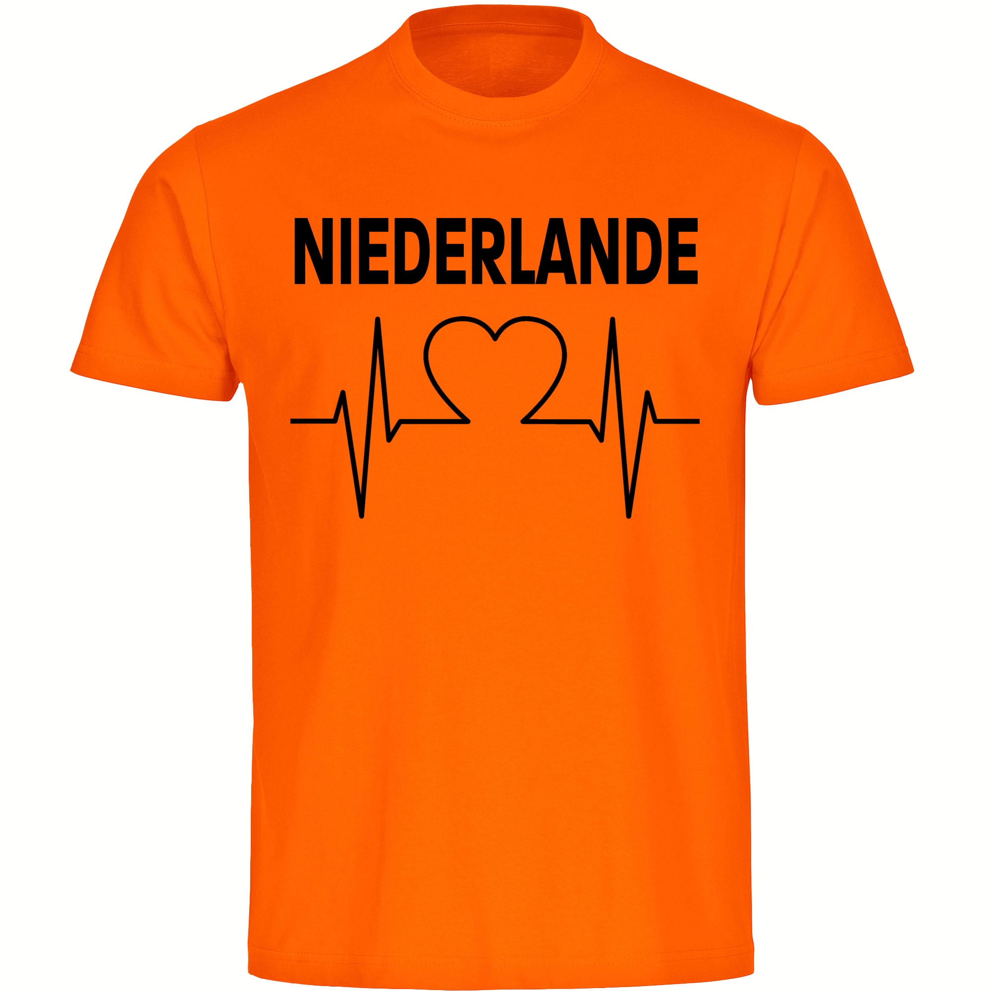 multifanshop Herren T-Shirt - Niederlande - Herzschlag - Druck schwarz - M&auml;nner - Bild 1