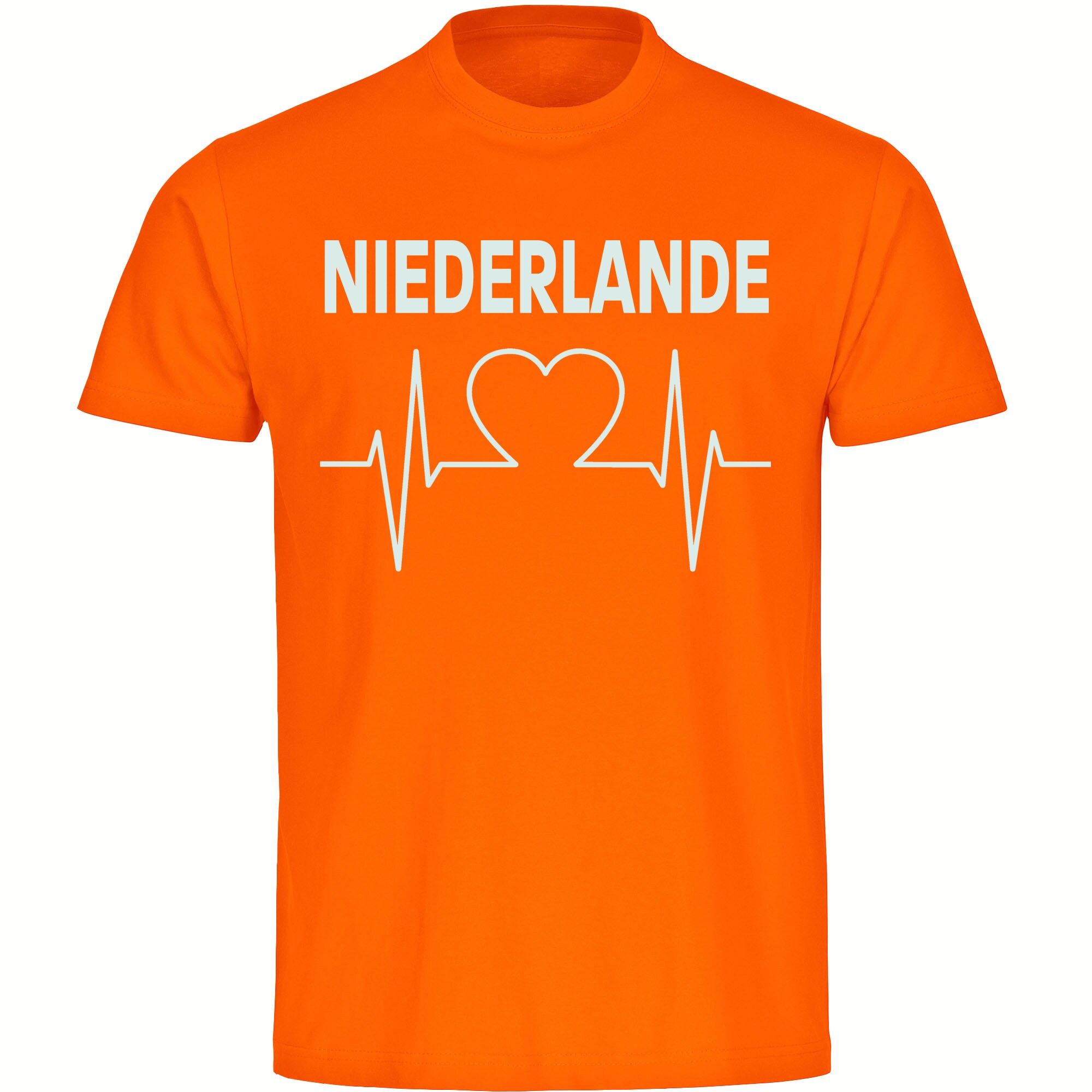 multifanshop Herren T-Shirt - Niederlande - Herzschlag - Druck wei&szlig; - M&auml;nner - Bild 1