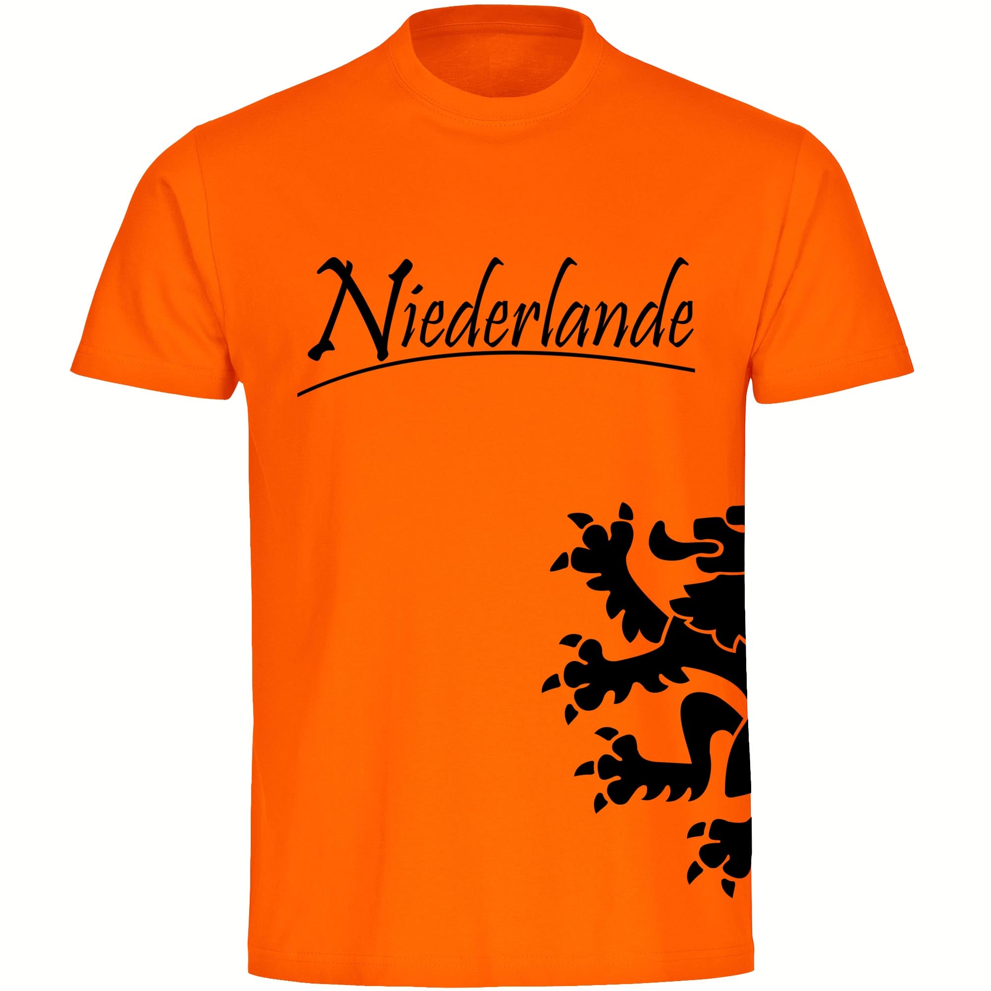 multifanshop Herren T-Shirt - Niederlande - L&ouml;we seitlich - Druck schwarz - M&auml;nner - Bild 1