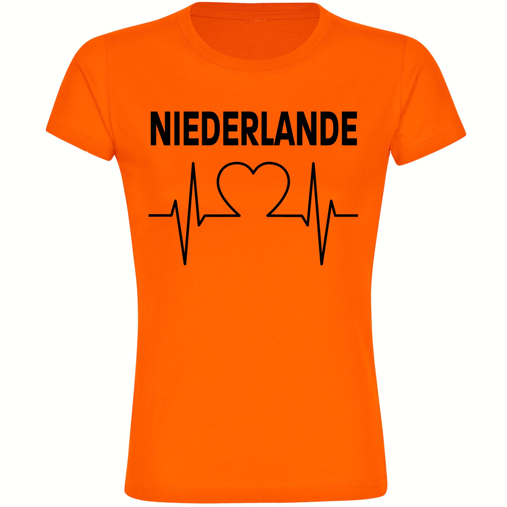 multifanshop Damen T-Shirt - Niederlande - Herzschlag - Druck schwarz - Frauen - Bild 1