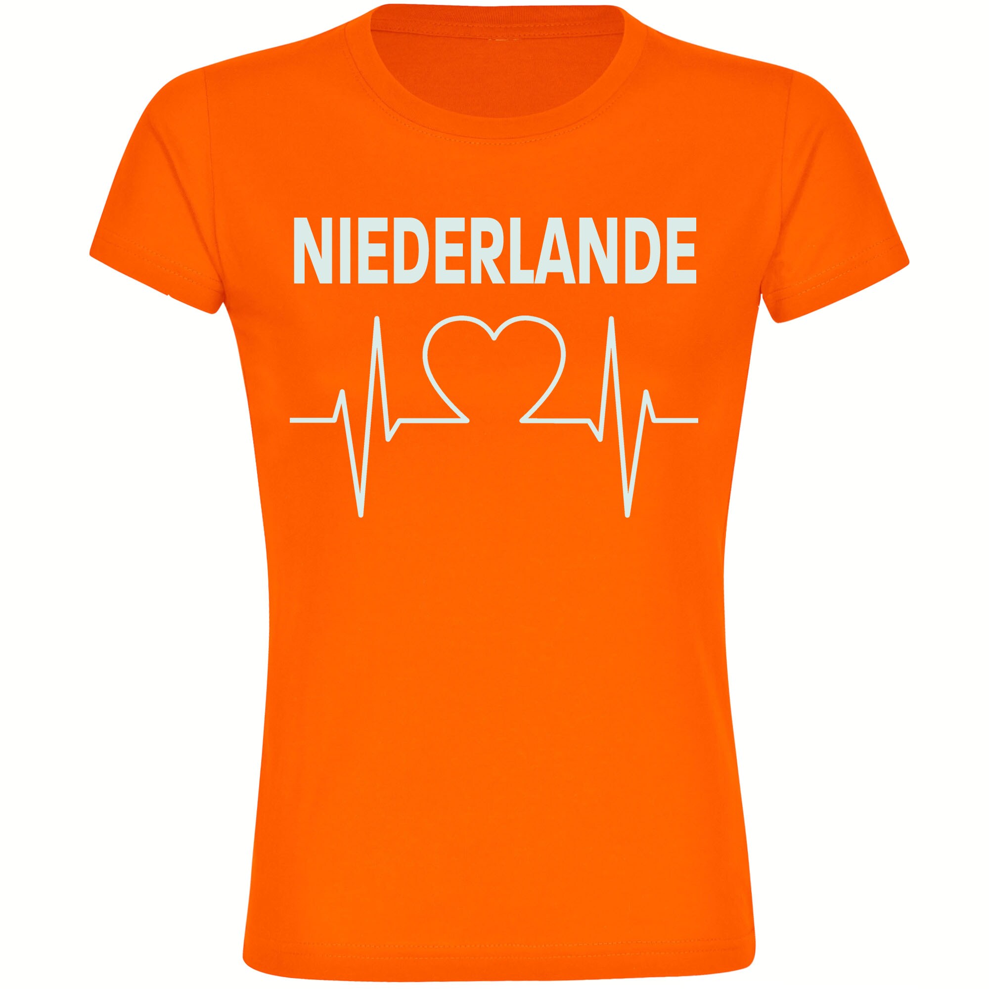 multifanshop Damen T-Shirt - Niederlande - Herzschlag - Druck wei&szlig; - Frauen - Bild 1