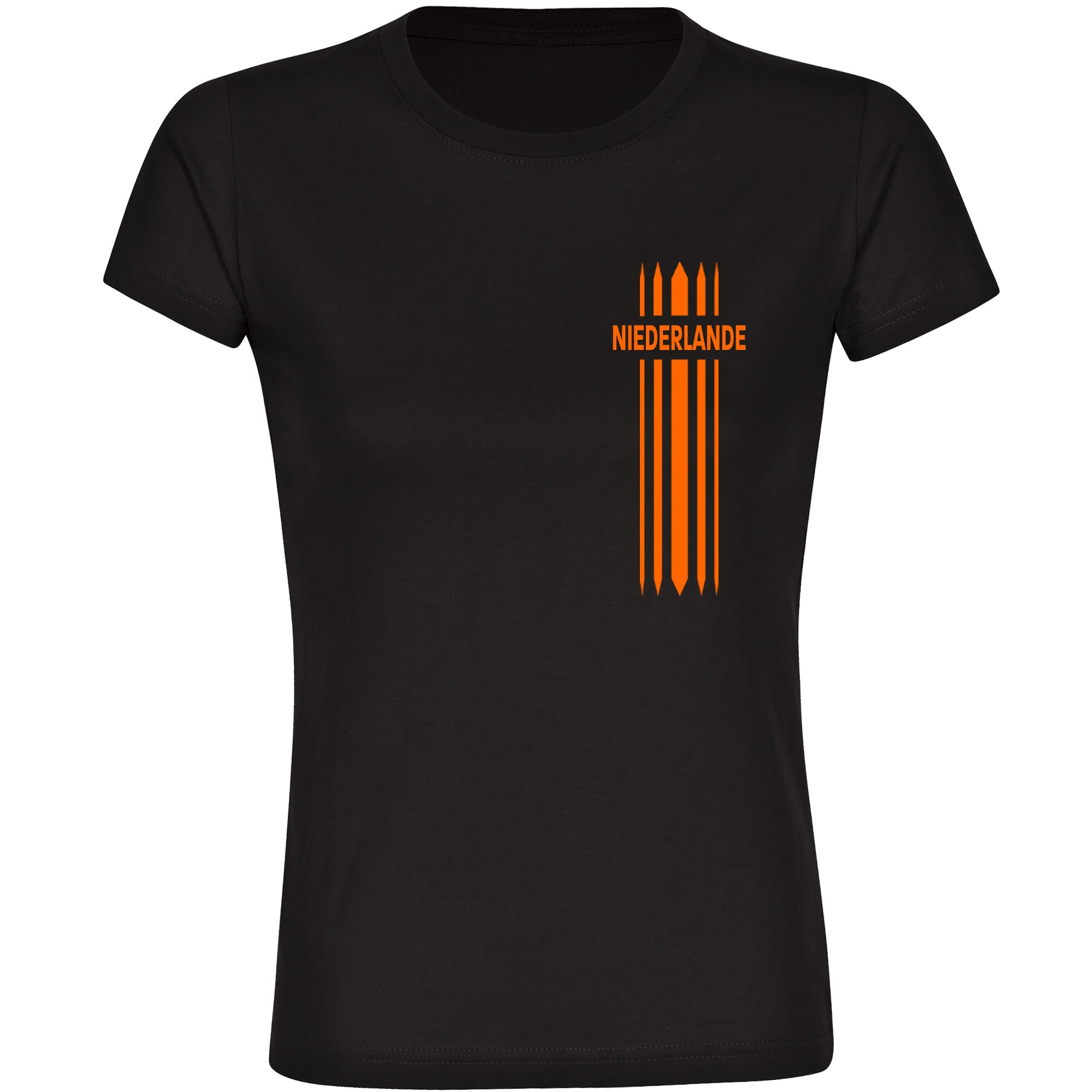 multifanshop Damen T-Shirt - Niederlande - Streifen - Druck orange - Frauen - Bild 1