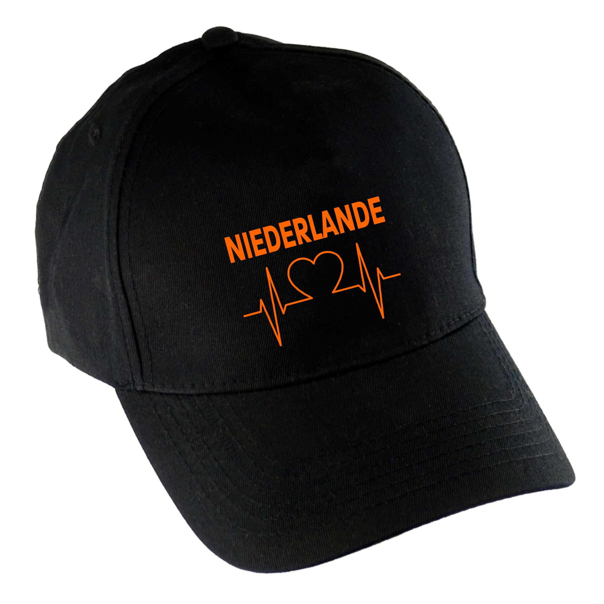multifanshop Baseballcap - Niederlande - Herzschlag - Druck orange - M&uuml;tze - Bild 1