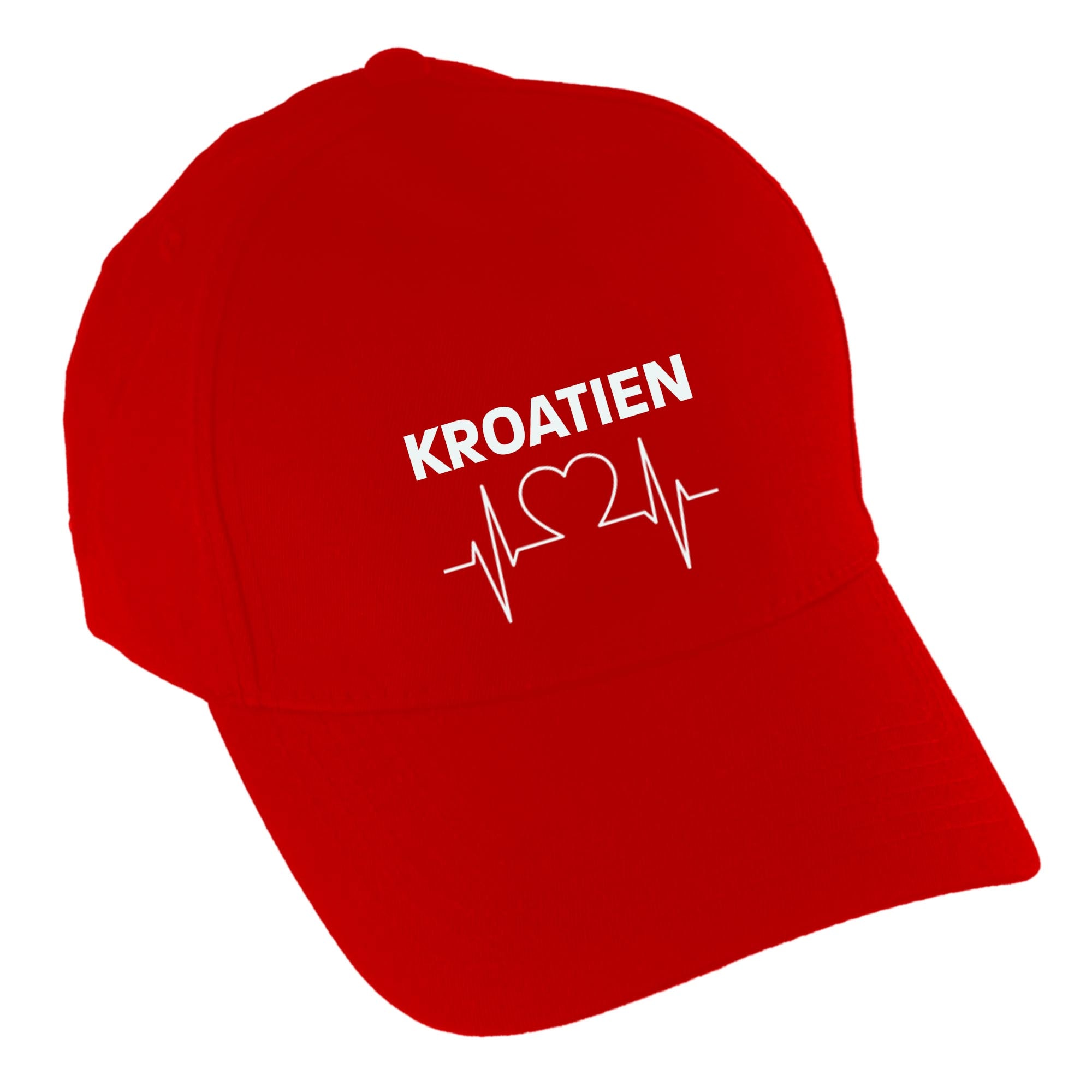 multifanshop Baseballcap - Kroatien - Herzschlag - Druck wei&szlig; - M&uuml;tze - Bild 1