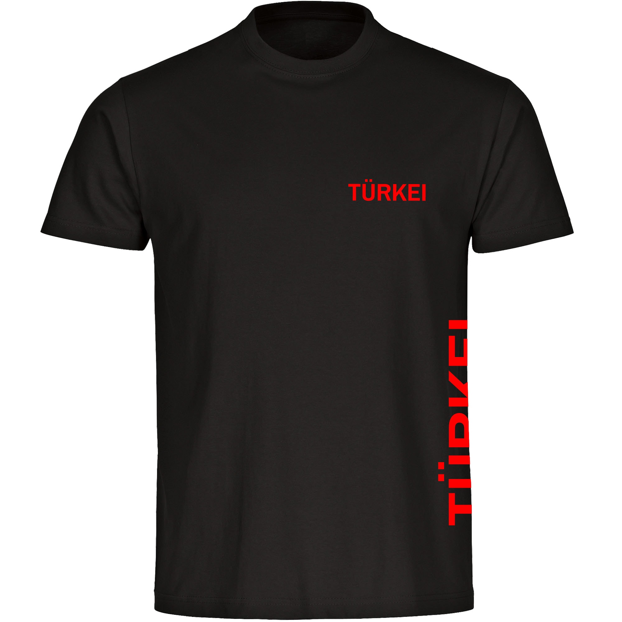 multifanshop Herren T-Shirt - T&uuml;rkei - Brust & Seite - Druck rot - M&auml;nner - Bild 1