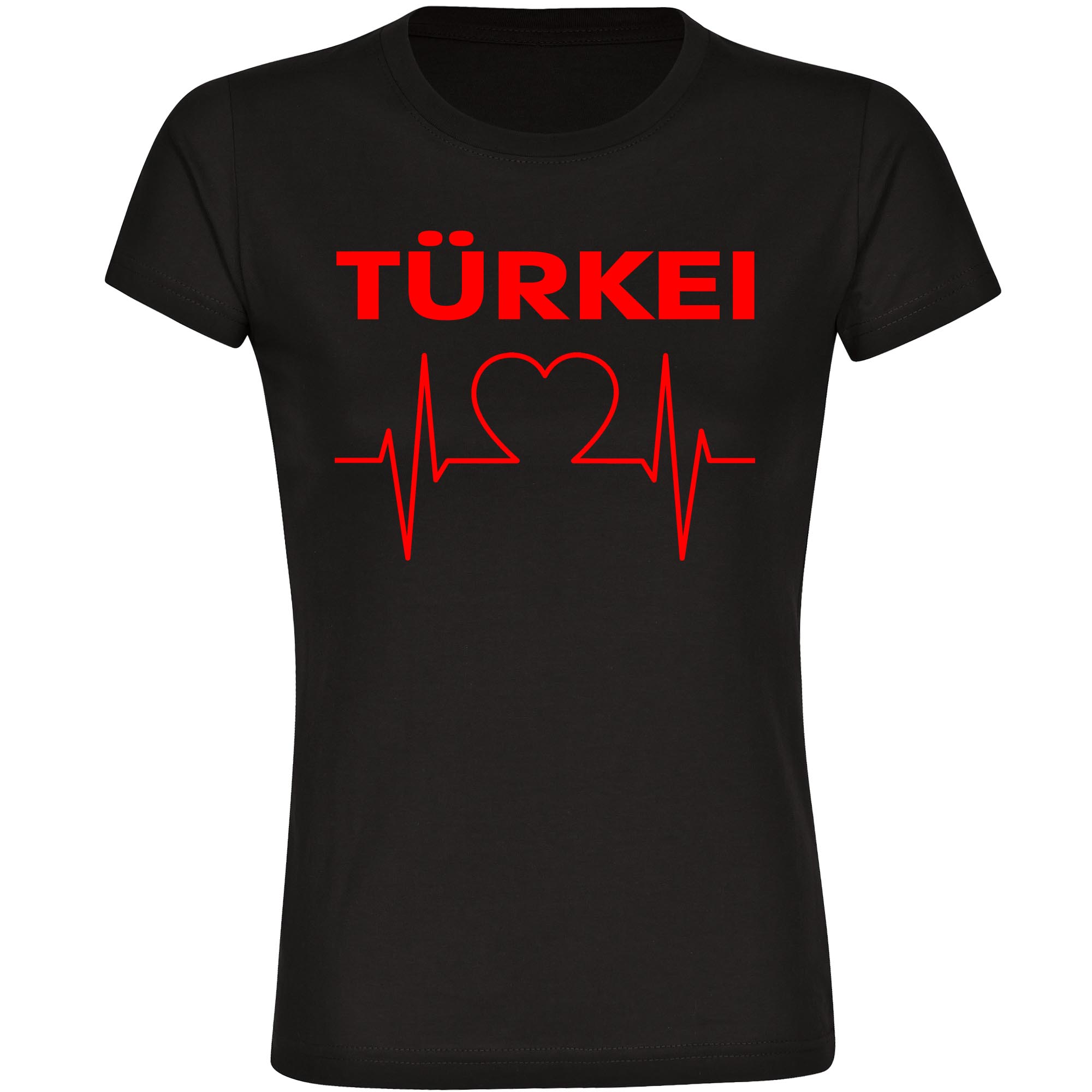 multifanshop Damen T-Shirt - T&uuml;rkei - Herzschlag - Druck rot - Frauen - Bild 1