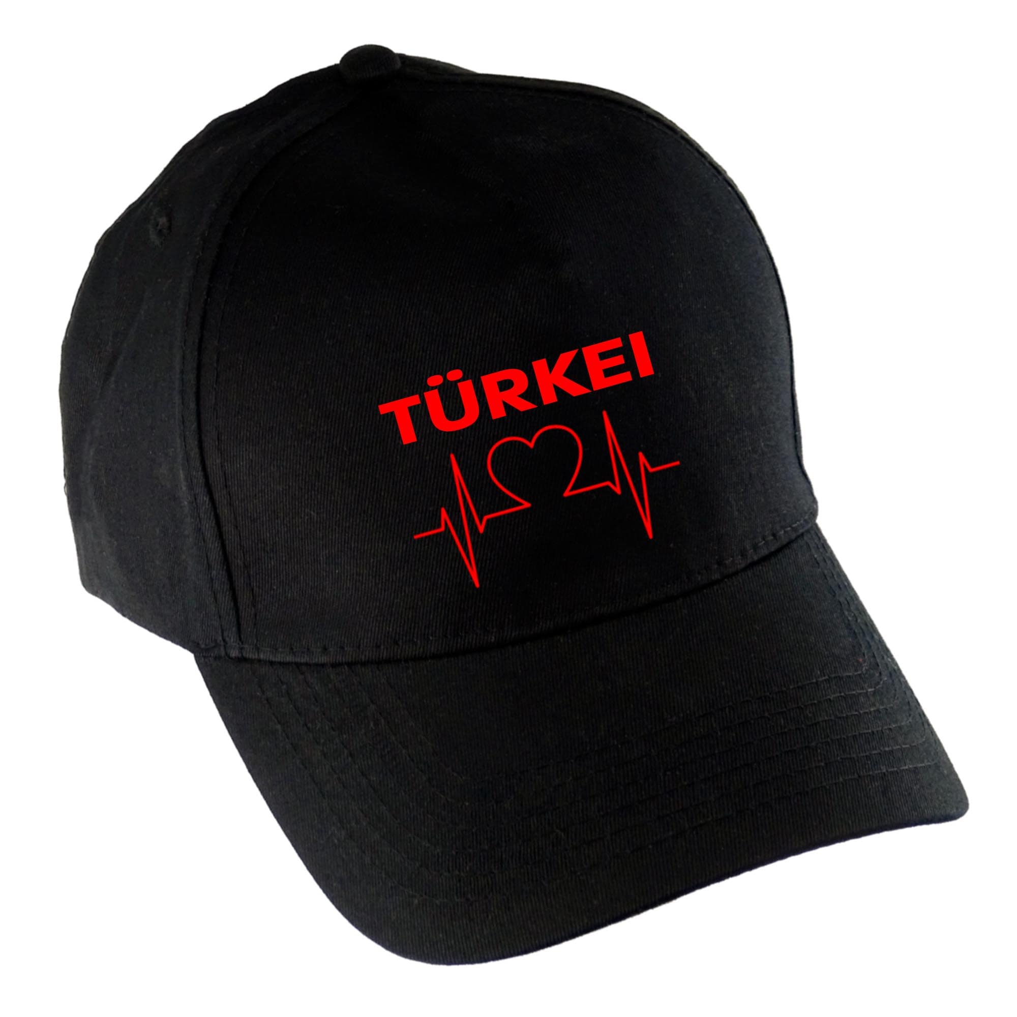 multifanshop Baseballcap - T&uuml;rkei - Herzschlag - Druck rot - M&uuml;tze - Bild 1
