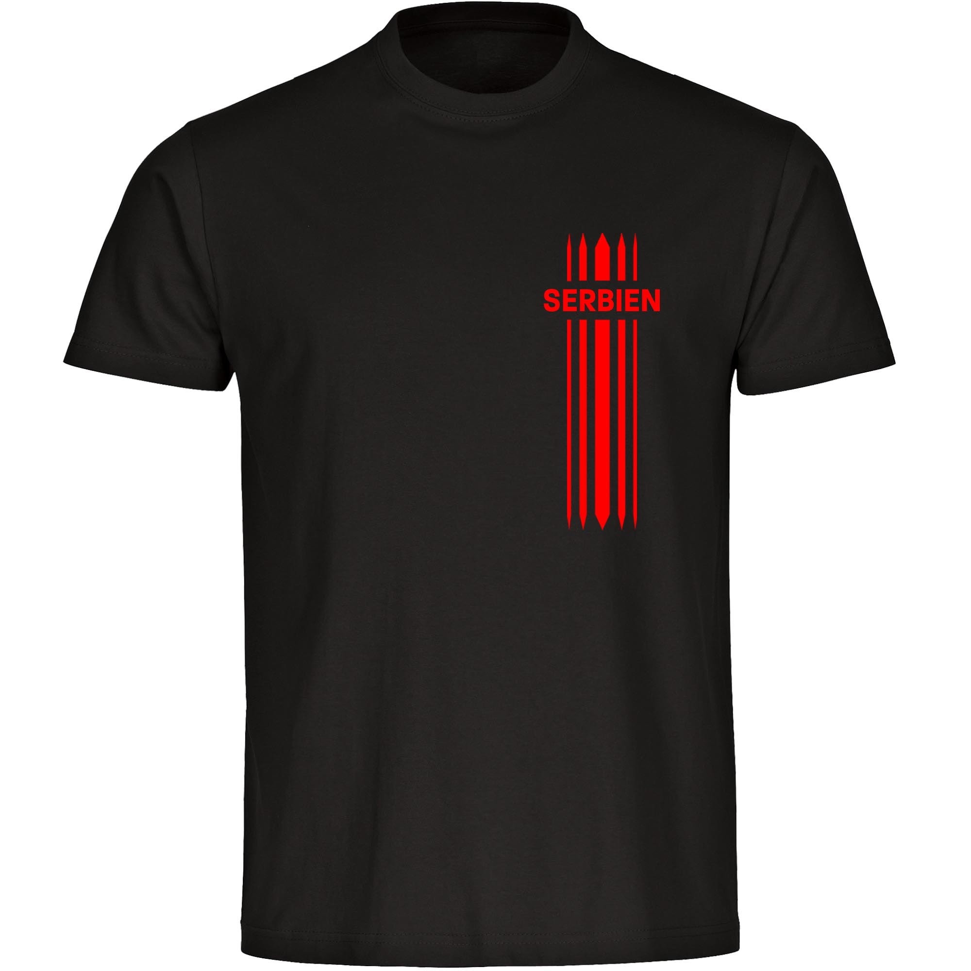 multifanshop Herren T-Shirt - Serbien - Streifen - Druck rot - M&auml;nner - Bild 1