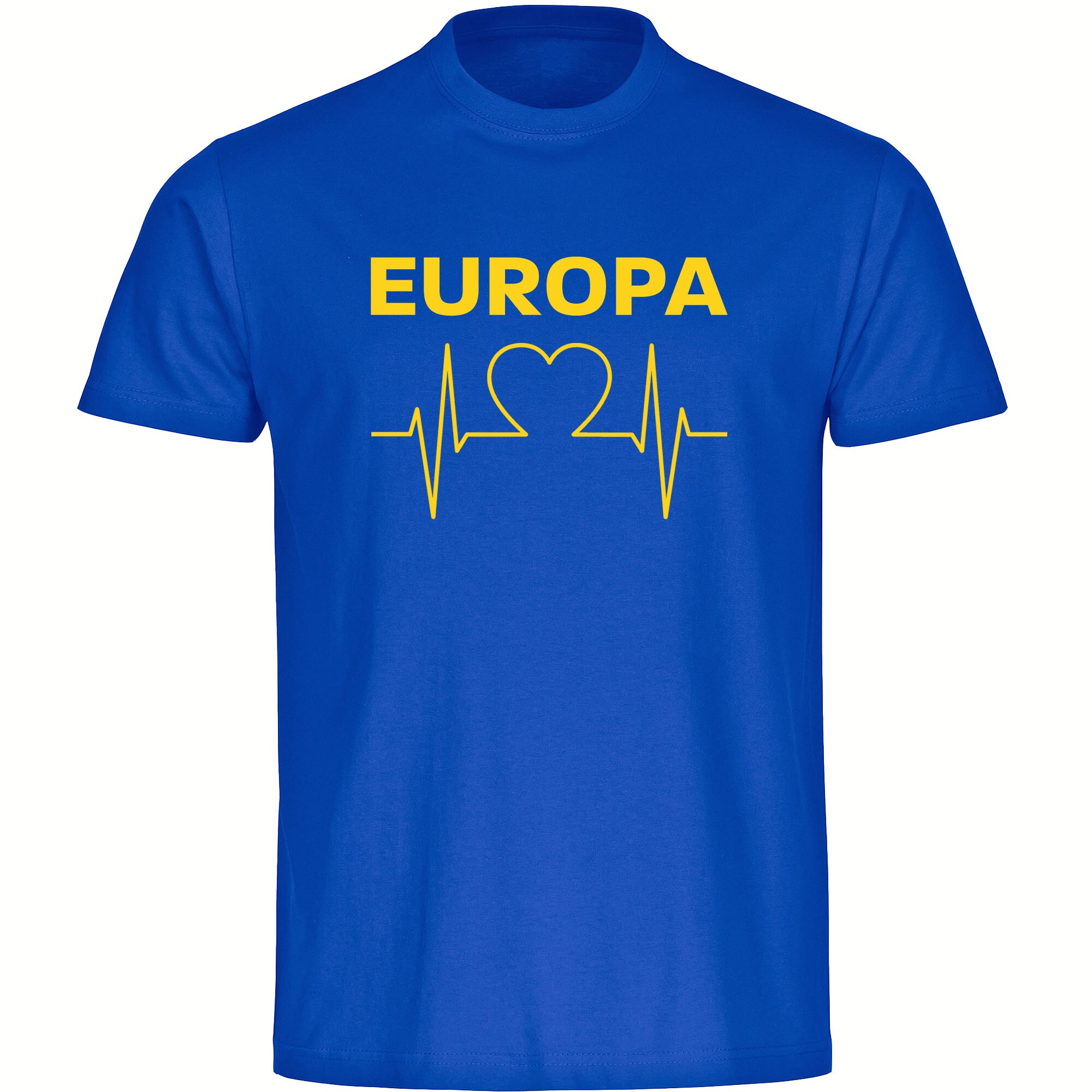 multifanshop Herren T-Shirt - Europa - Herzschlag - Druck gelb - M&auml;nner - Bild 1