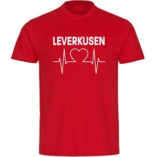 multifanshop Kinder T-Shirt - Leverkusen - Herzschlag - Druck weiß - Kind - Bild 1