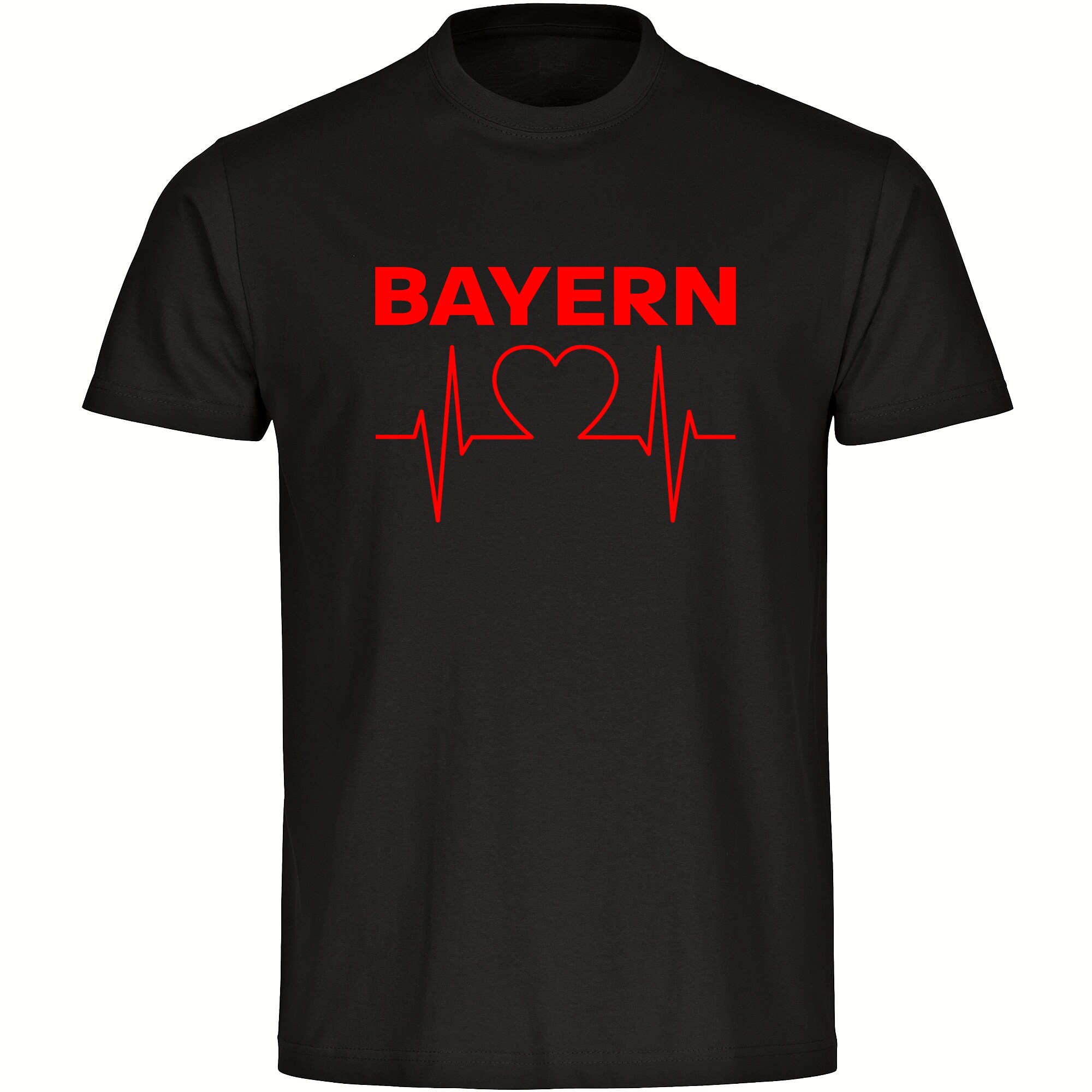 multifanshop Kinder T-Shirt - Bayern - Herzschlag - Druck rot - Kind - Bild 1