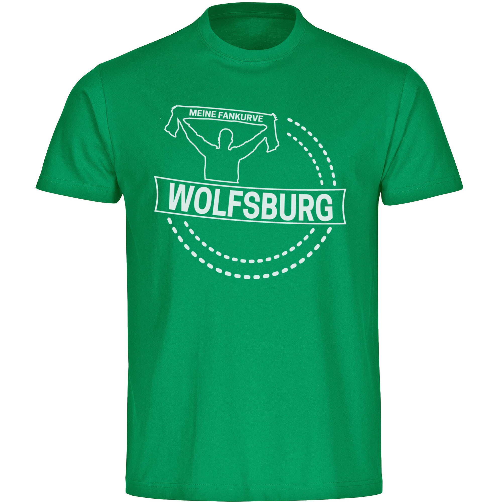 multifanshop Kinder T-Shirt - Wolfsburg - Meine Fankurve - Druck wei&szlig; - Kind - Bild 1