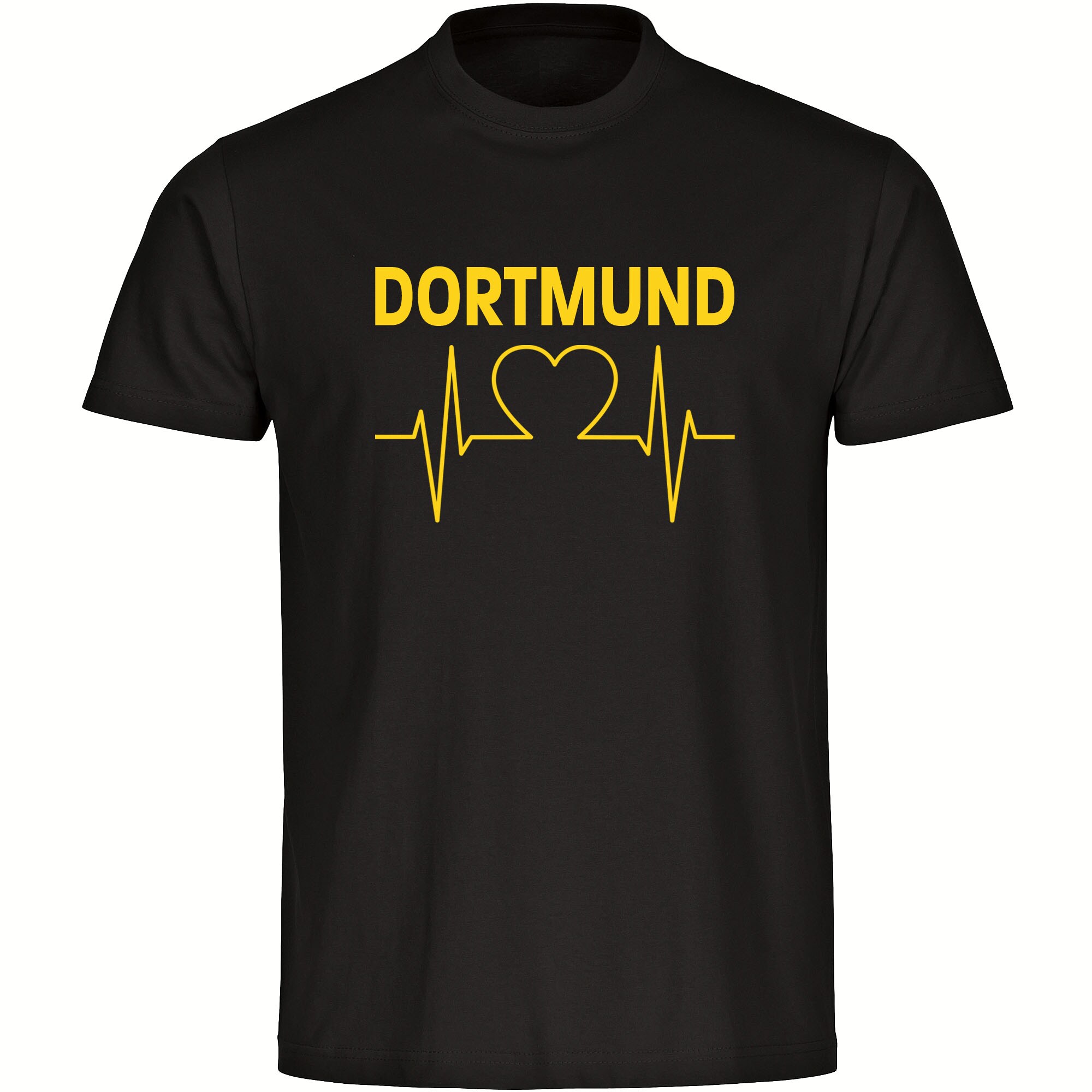 multifanshop Kinder T-Shirt - Dortmund - Herzschlag - Druck gelb - Kind - Bild 1