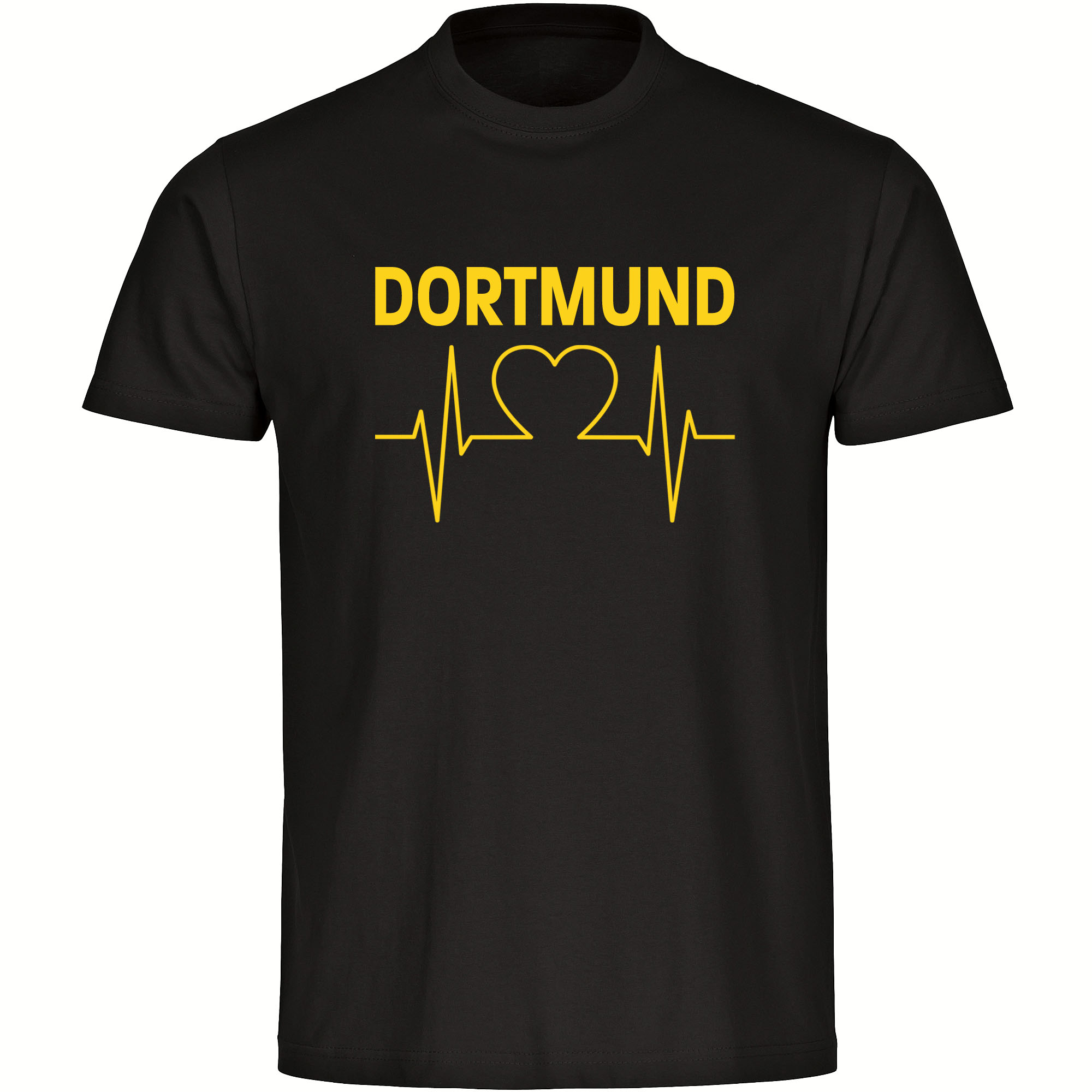 multifanshop Kinder T-Shirt - Dortmund - Herzschlag - Druck gelb - Kind - Bild 1