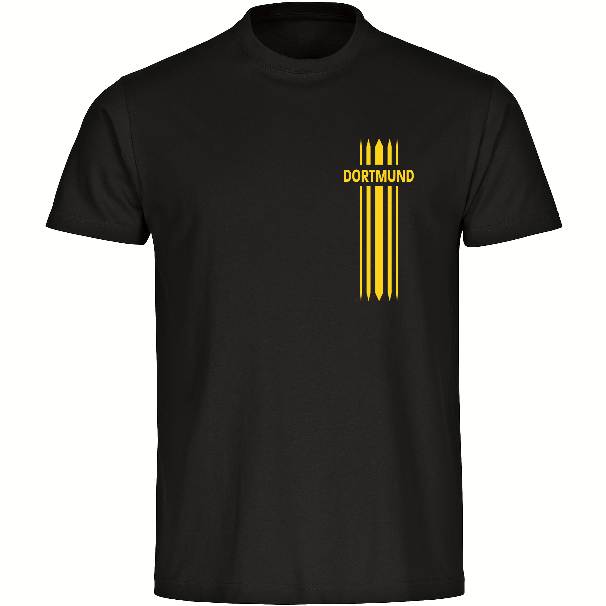 multifanshop Kinder T-Shirt - Dortmund - Streifen - Druck gelb - Kind - Bild 1