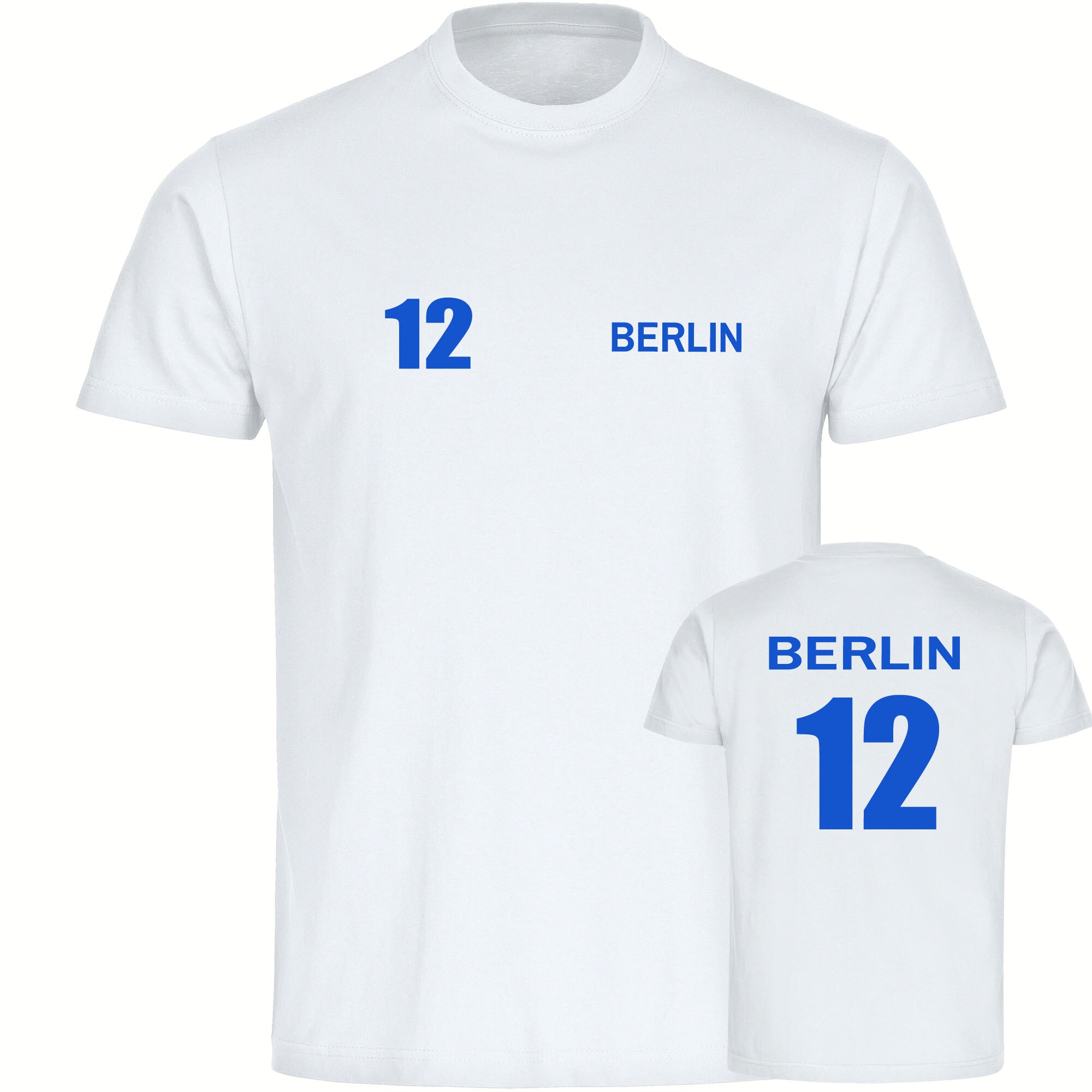 multifanshop Kinder T-Shirt - Berlin blau - Trikot Nummer 12 - Druck blau - Kind - Bild 1
