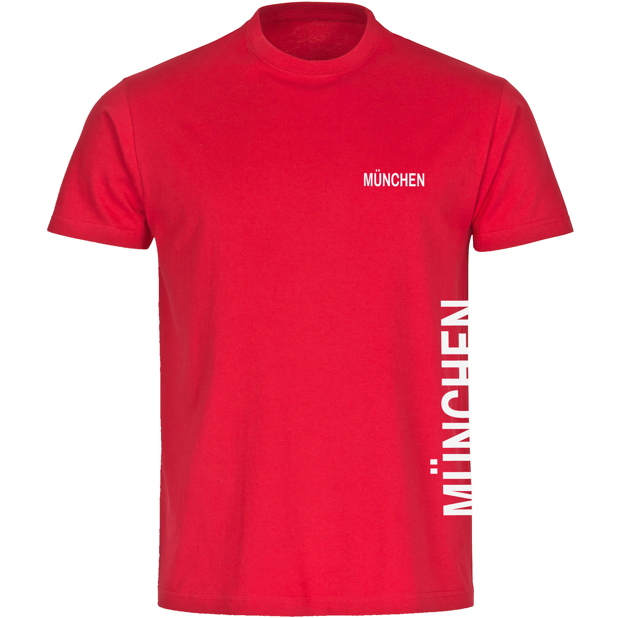 multifanshop Kinder T-Shirt - M&uuml;nchen rot - Brust & Seite - Druck wei&szlig; - Kind - Bild 1