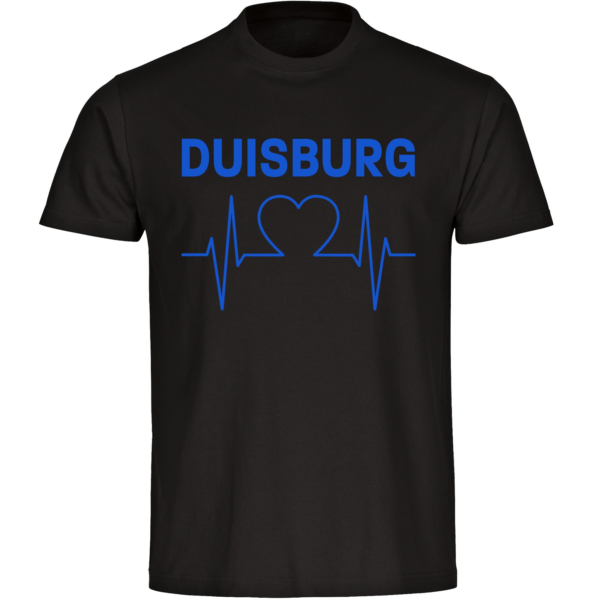 multifanshop Kinder T-Shirt - Duisburg - Herzschlag - Druck blau - Kind - Bild 1