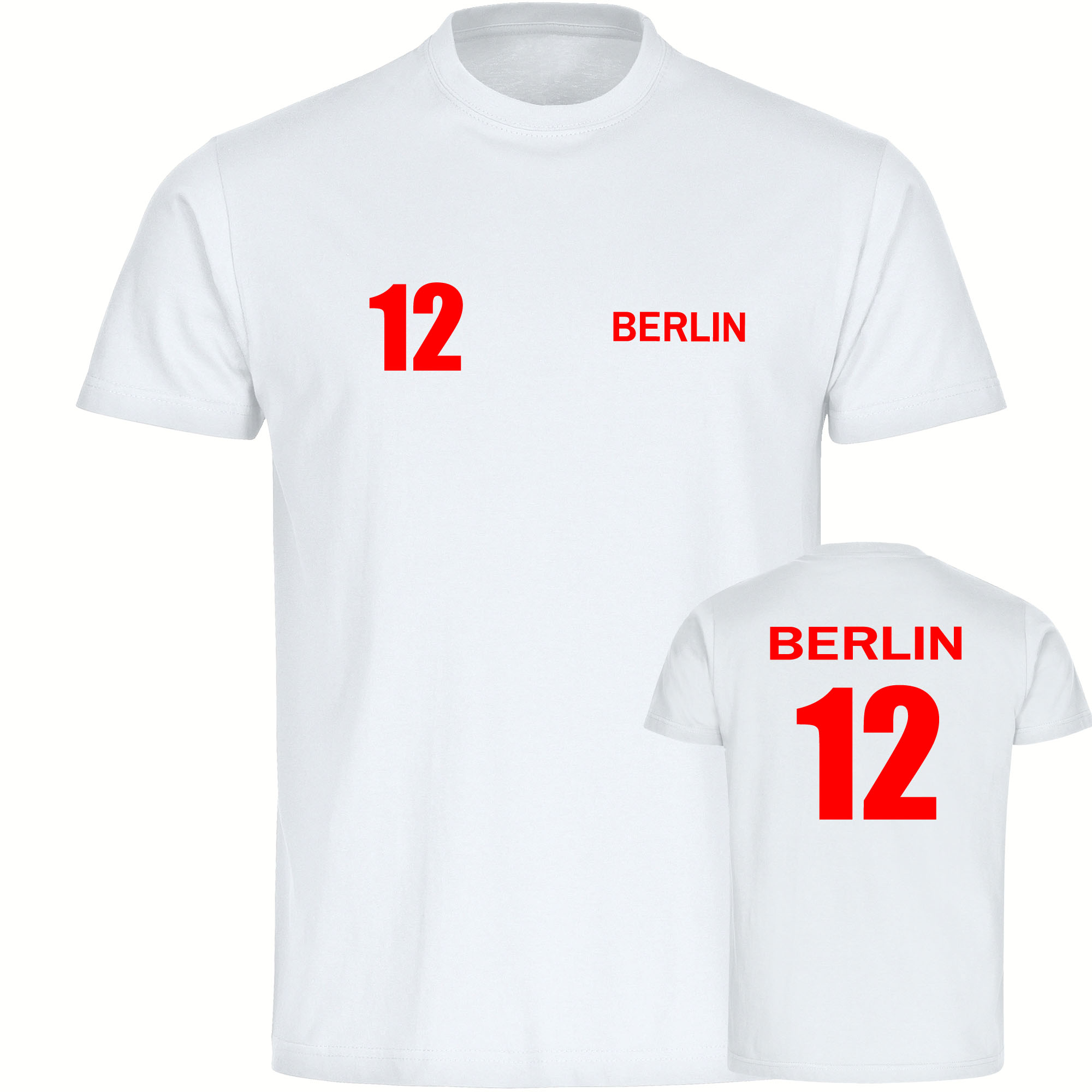 multifanshop Kinder T-Shirt - Berlin rot - Trikot Nummer 12 - Druck rot - Kind - Bild 1