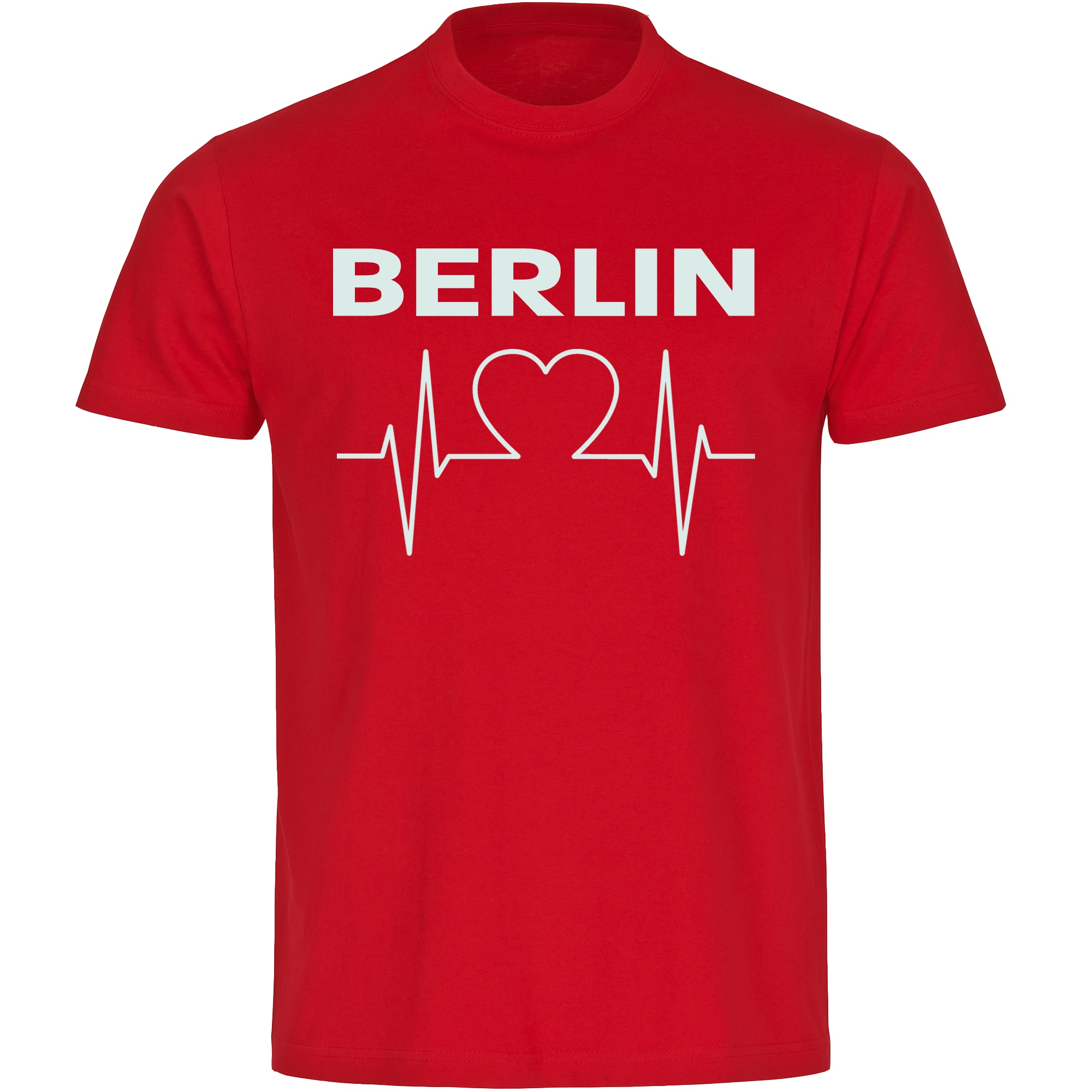 multifanshop Kinder T-Shirt - Berlin rot - Herzschlag - Druck wei&szlig; - Kind - Bild 1