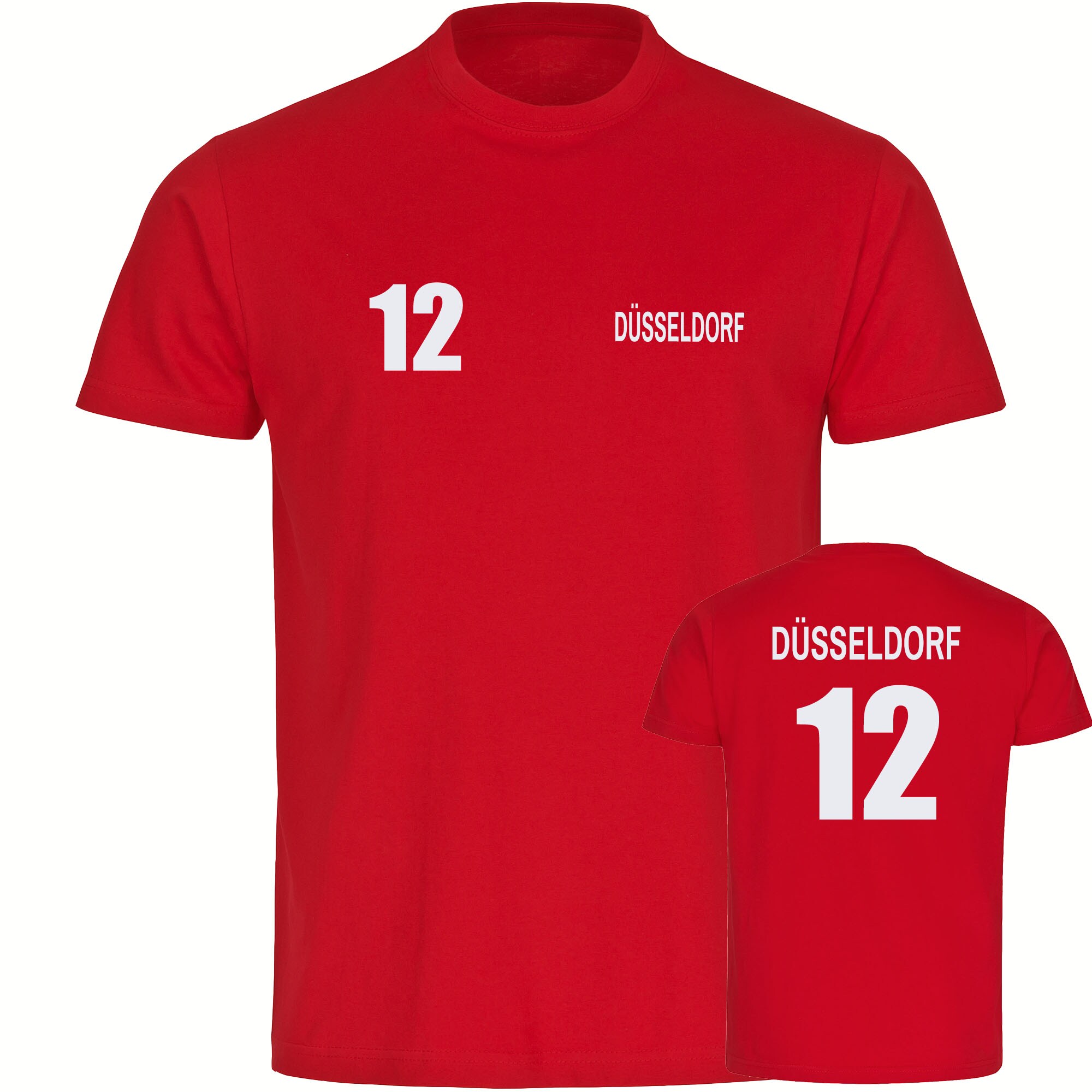 multifanshop Kinder T-Shirt - D&uuml;sseldorf - Trikot Nummer 12 - Druck wei&szlig; - Kind - Bild 1