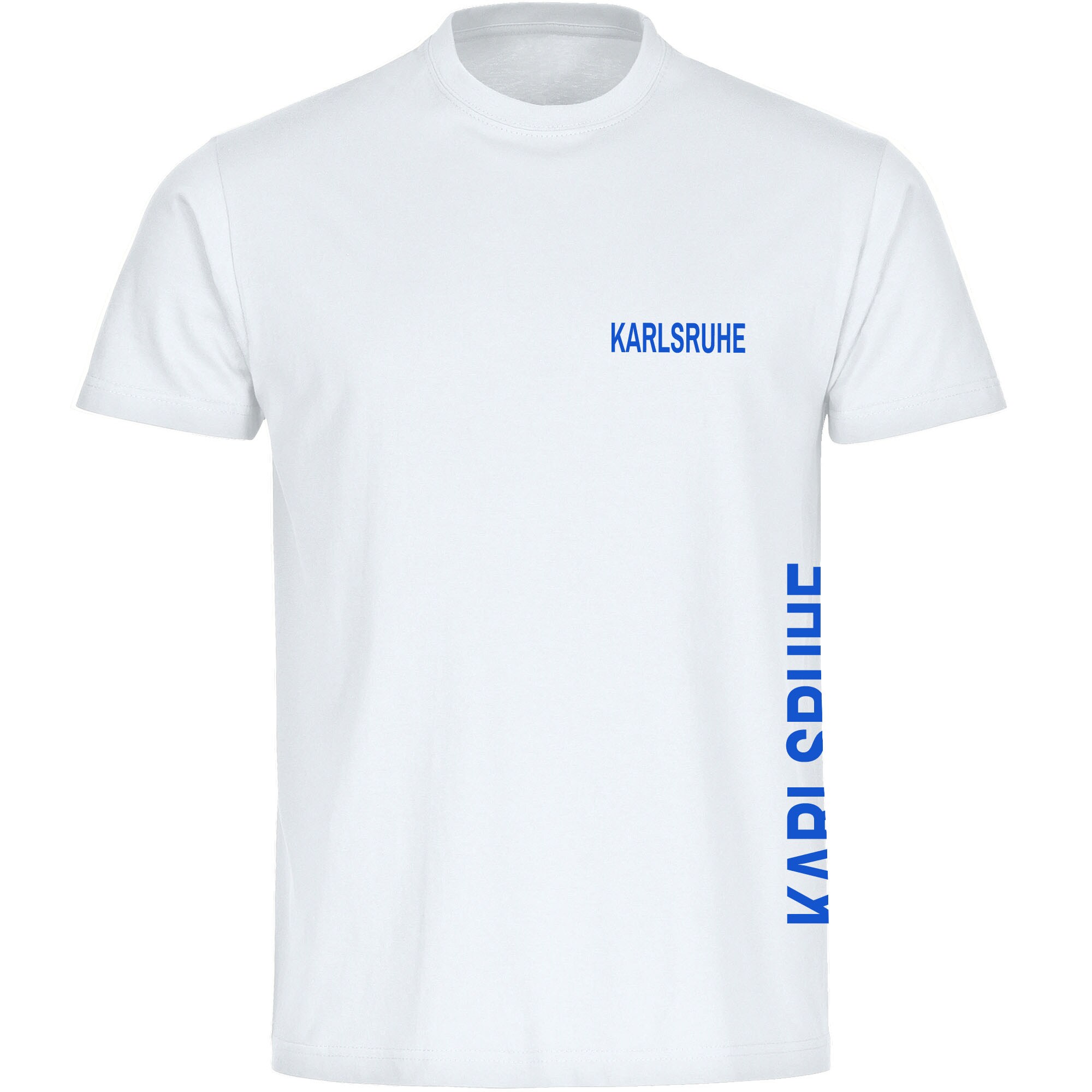 multifanshop Kinder T-Shirt - Karlsruhe - Brust & Seite - Druck blau - Kind - Bild 1