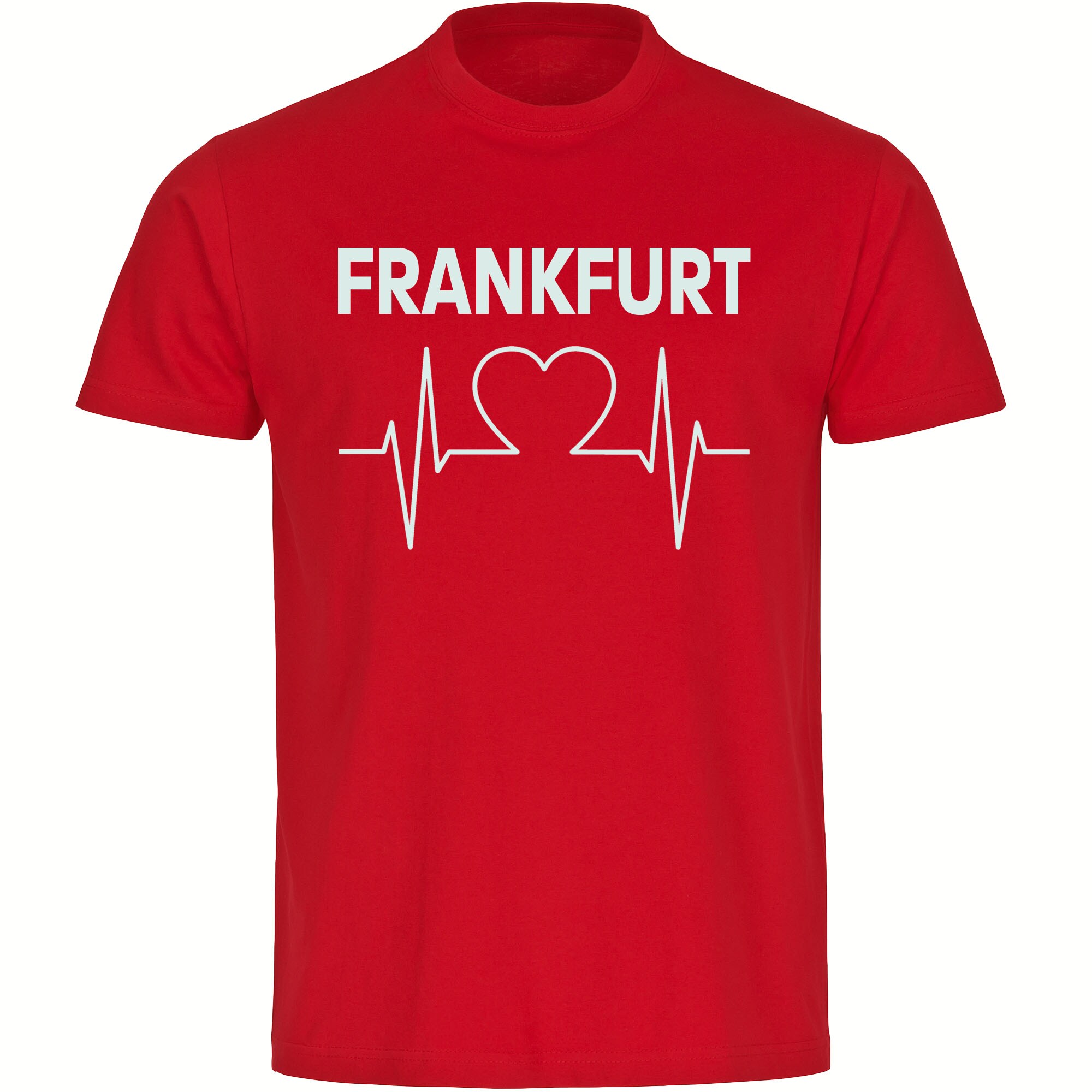 multifanshop Kinder T-Shirt - Frankfurt - Herzschlag - Druck wei&szlig; - Kind 