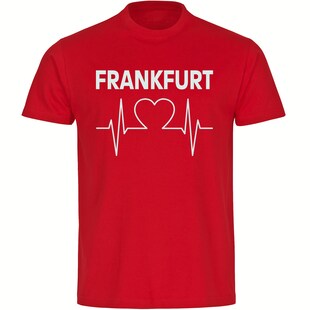 multifanshop Kinder T-Shirt - Frankfurt - Herzschlag - Druck weiß - Kind - Bild 1
