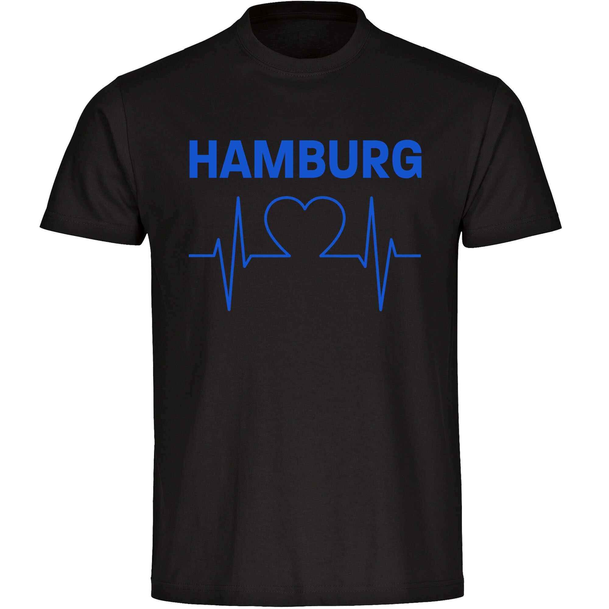 multifanshop Kinder T-Shirt - Hamburg - Herzschlag - Druck blau - Kind - Bild 1
