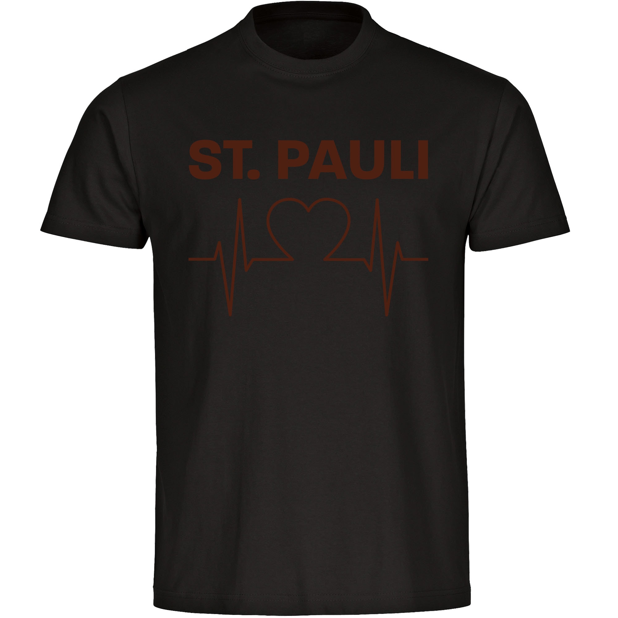 multifanshop Kinder T-Shirt - St. Pauli - Herzschlag - Druck braun - Kind - Bild 1